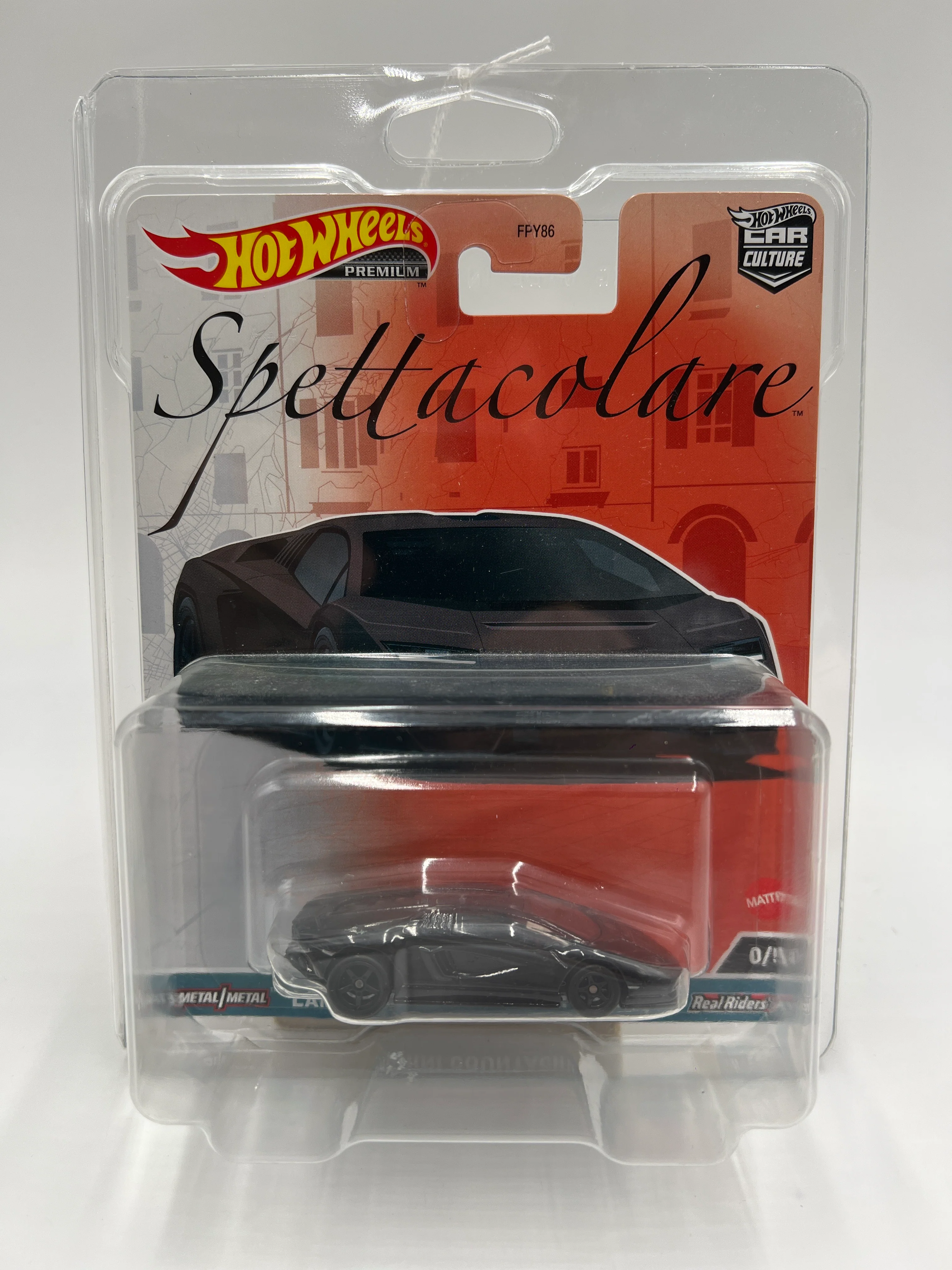 Hot Wheels Premium Car Culture Spettacolare CHASE #0 Lamborghini Countach LPI 800-4 Black W/Protector - Image 7