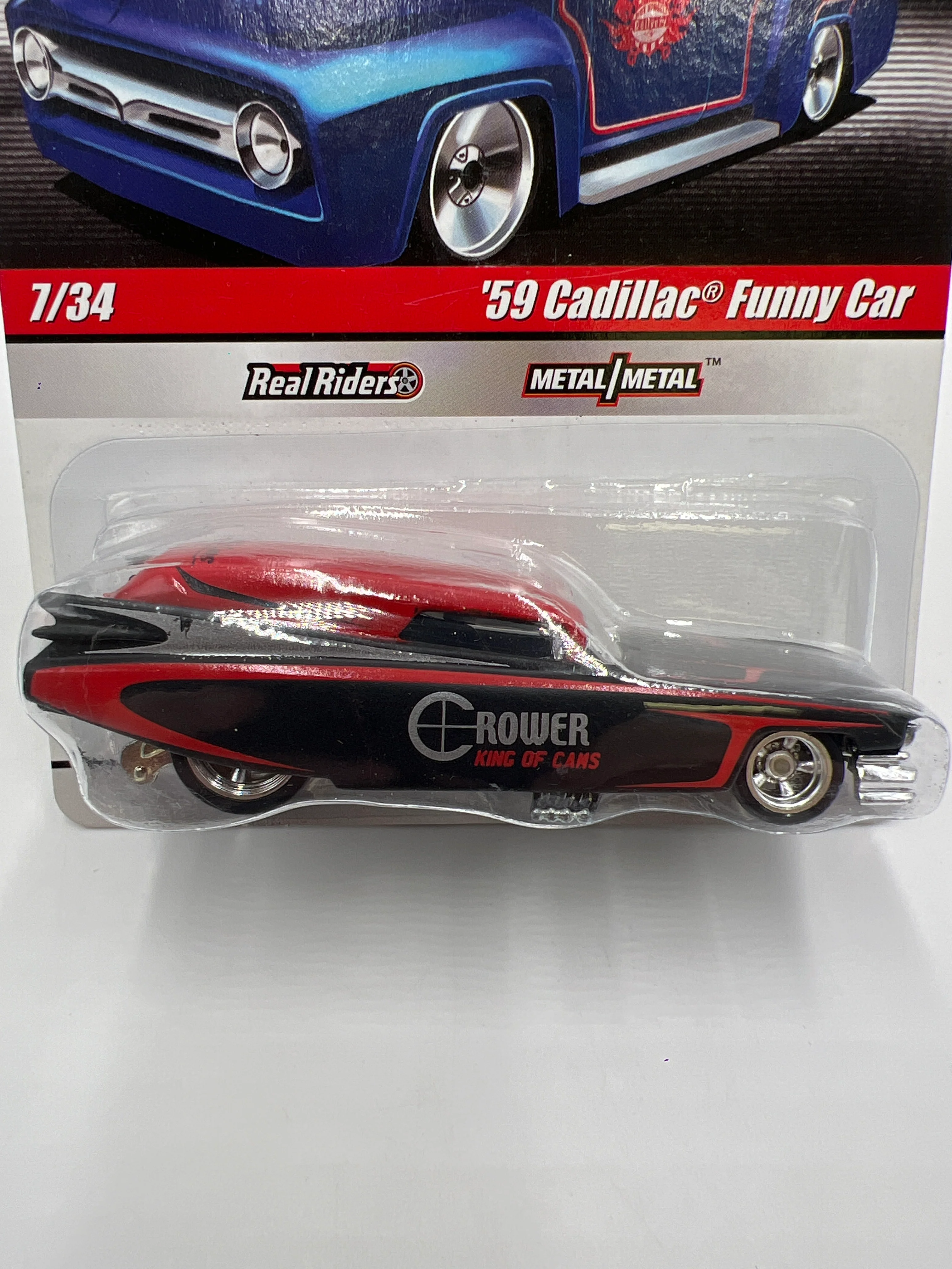 Hot Wheels Slick Rides #7 59 Cadillac Funny Car Crower Cams Black/Red 242A - Image 2