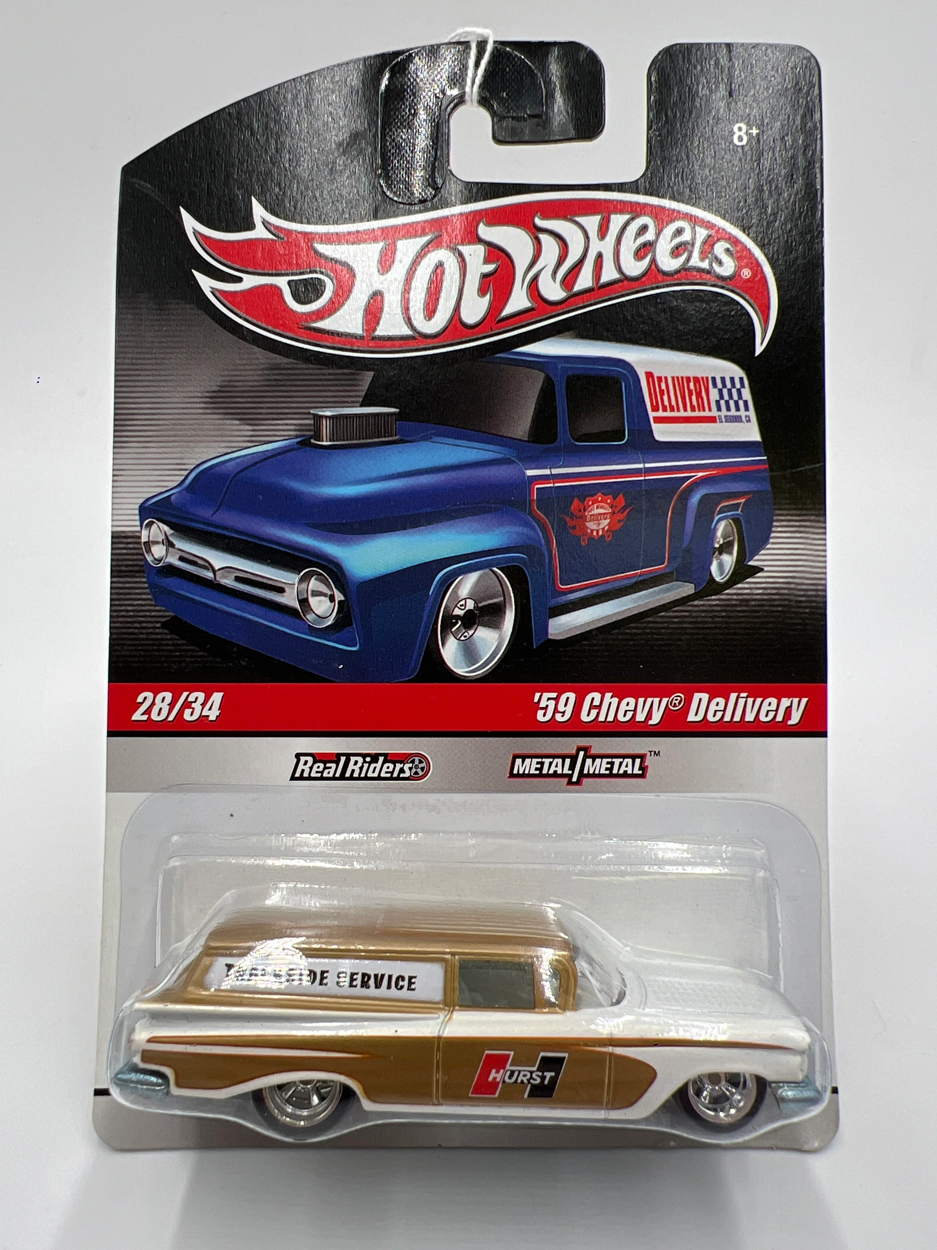 Hot Wheels Slick Rides #28 59 Chevy Delivery Hurst Gold/White 242B - Image 2