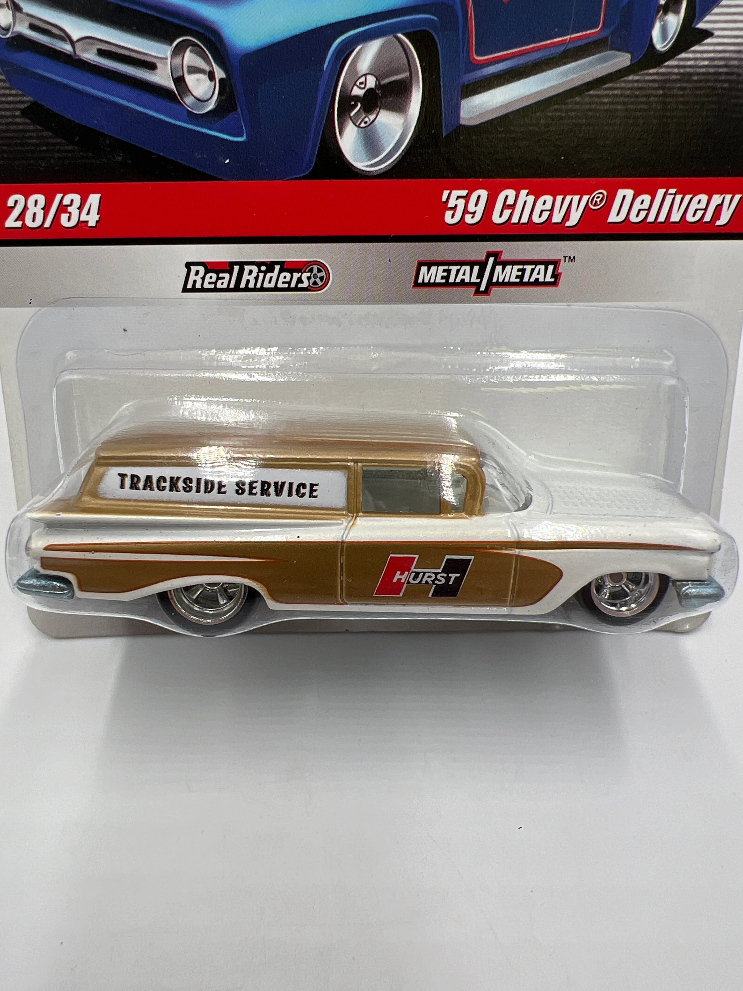 Hot Wheels Slick Rides #28 59 Chevy Delivery Hurst Gold/White 242B - Image 3