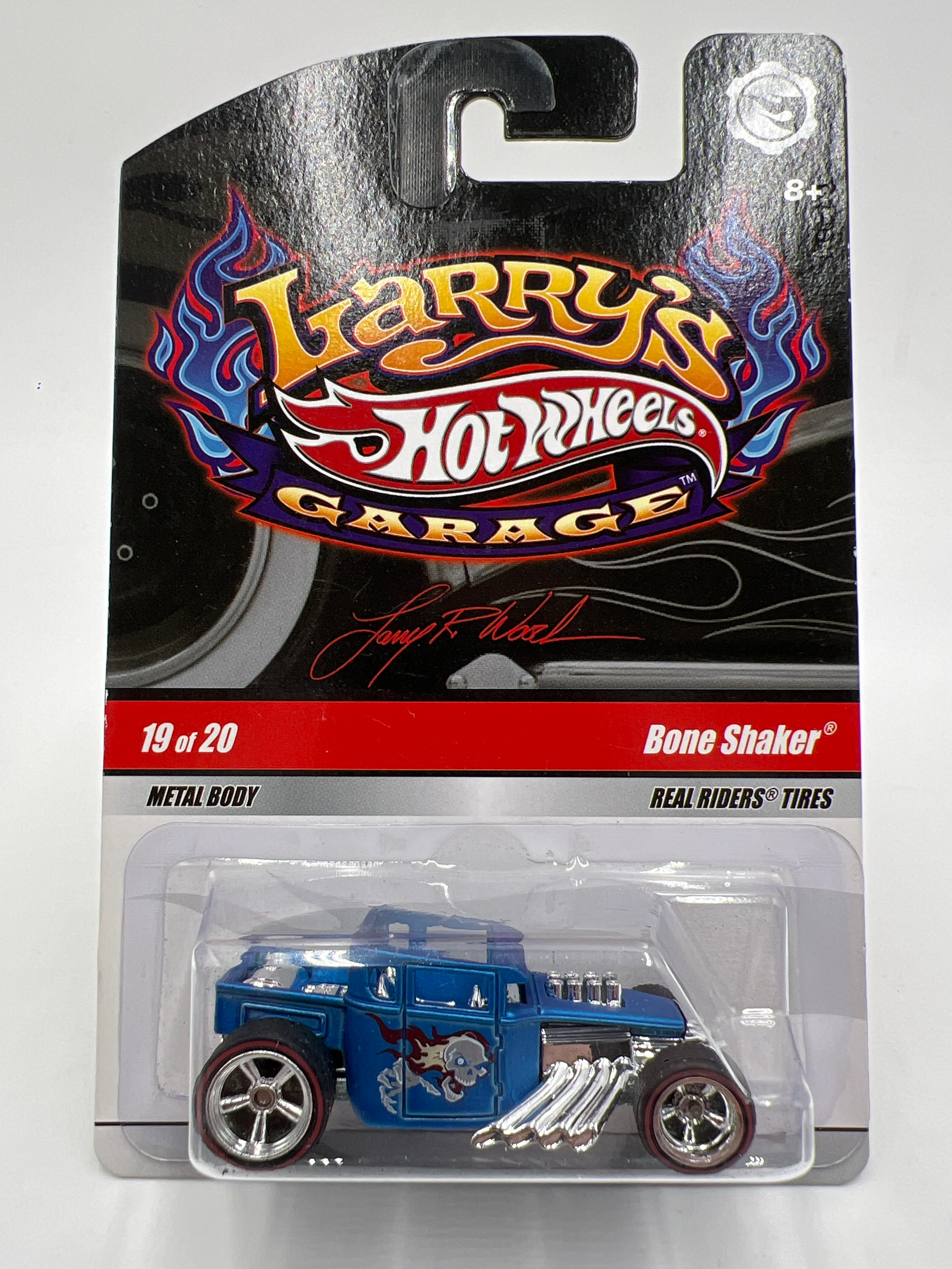 Hot Wheels Premium Larrys Garage #19 Bone Shaker Blue W/Protector - Image 2