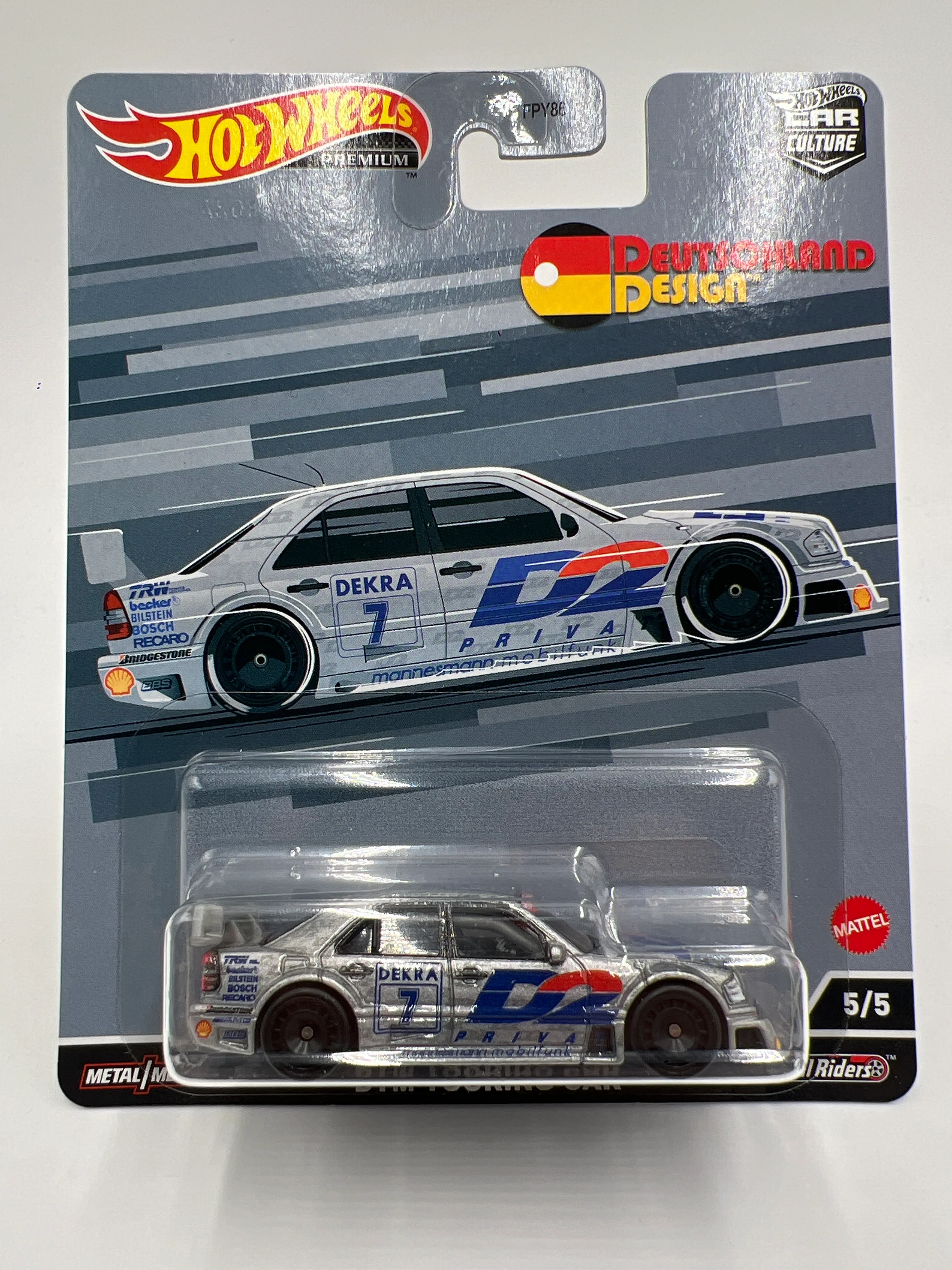 Hot Wheels Premium Deutschland Design #5 1994 AMG-Mercedes C-Class DTM Touring Car Silver 244R