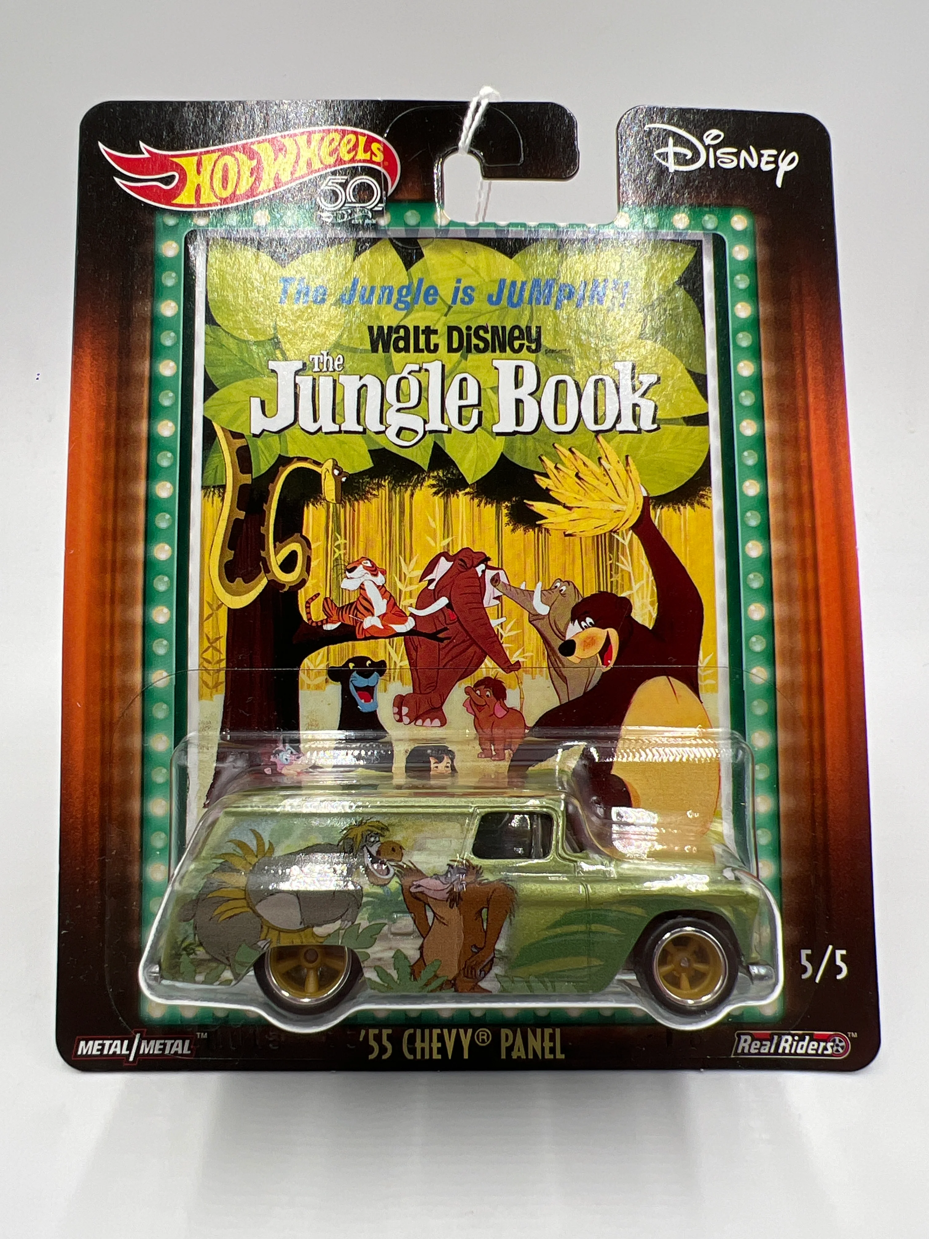 Hot Wheels Premium Disney Classics Jungle Book #5 55 Chevy Panel Green 269G - Image 2