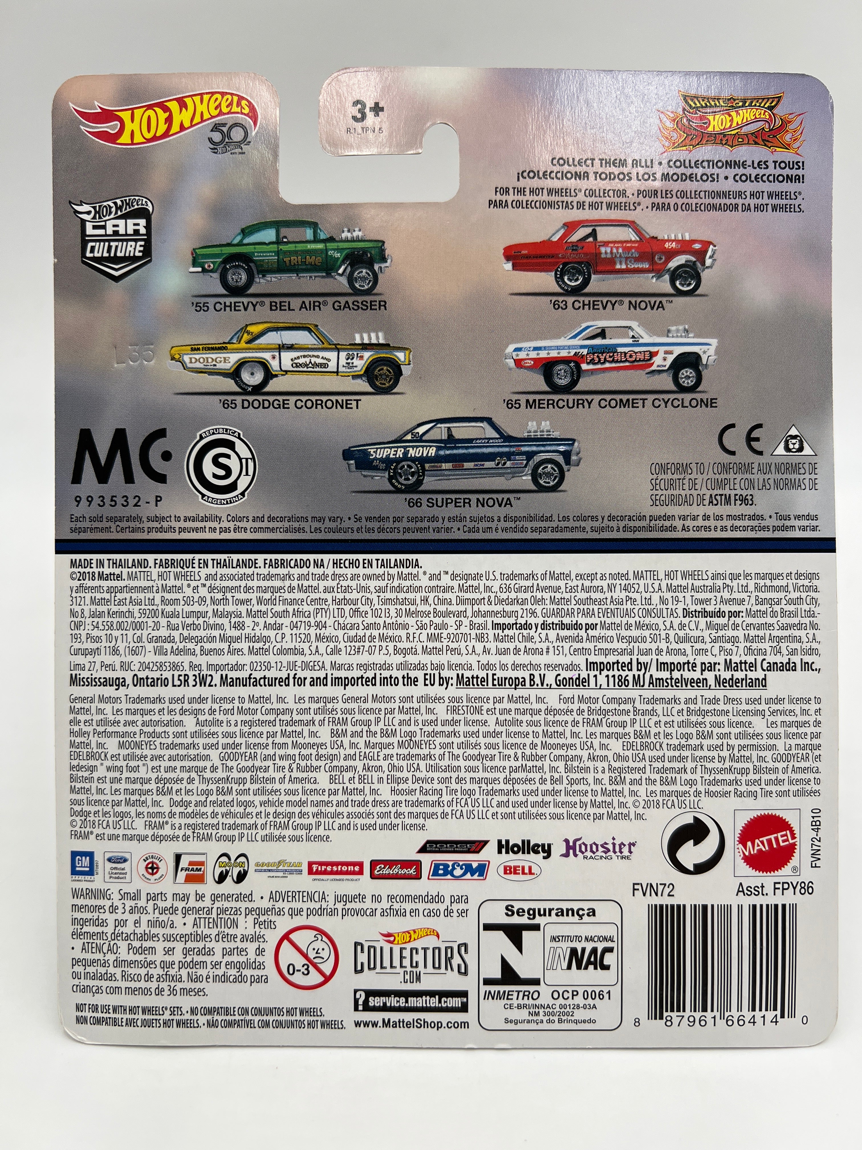 Hot Wheels Premium Drag Strip Demons #3 65 Dodge Coronet Yellow 245M - Image 6
