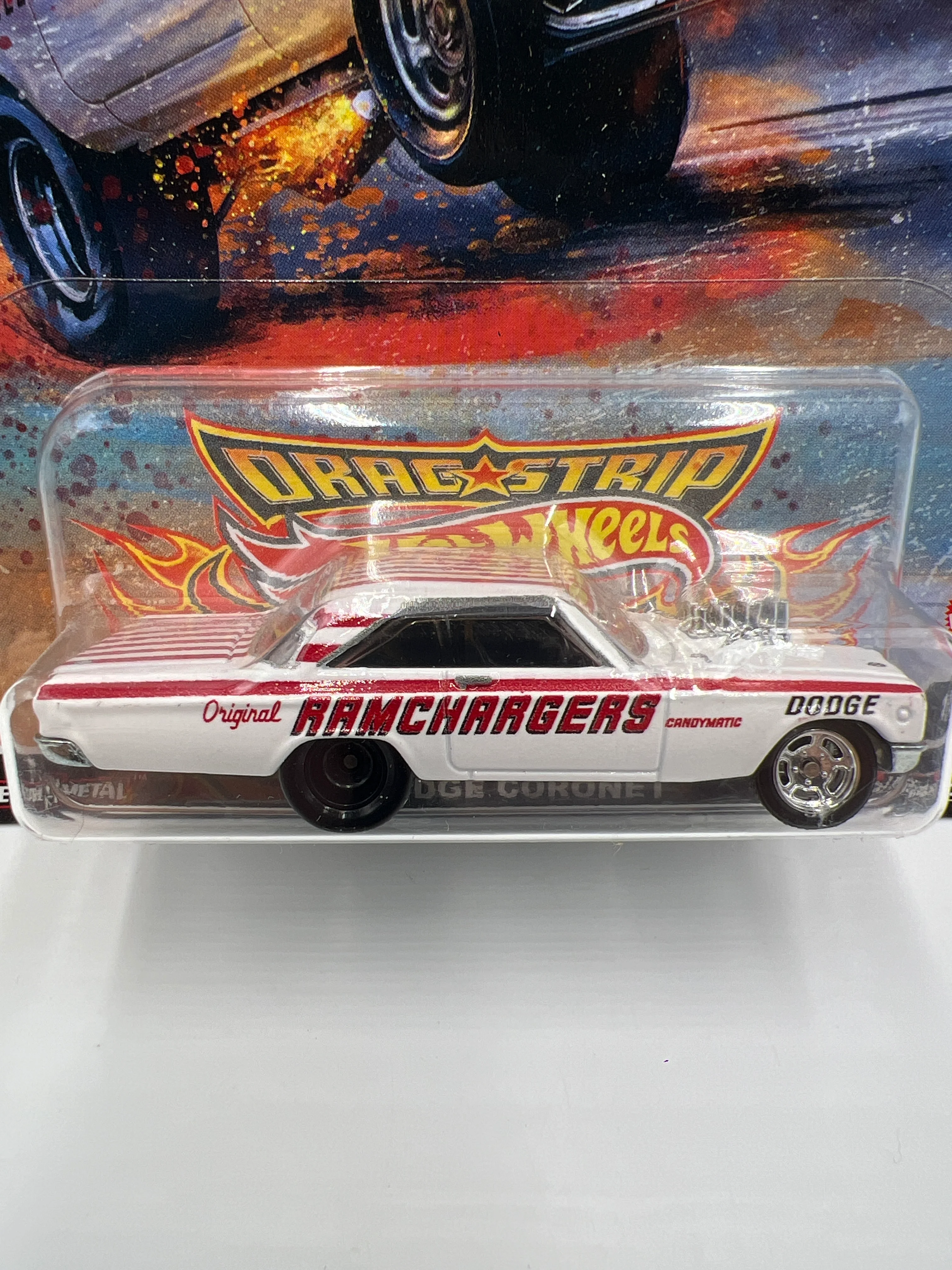 Hot Wheels Premium Drag Strip Demons #1 65 Dodge Coronet White 242G - Image 2