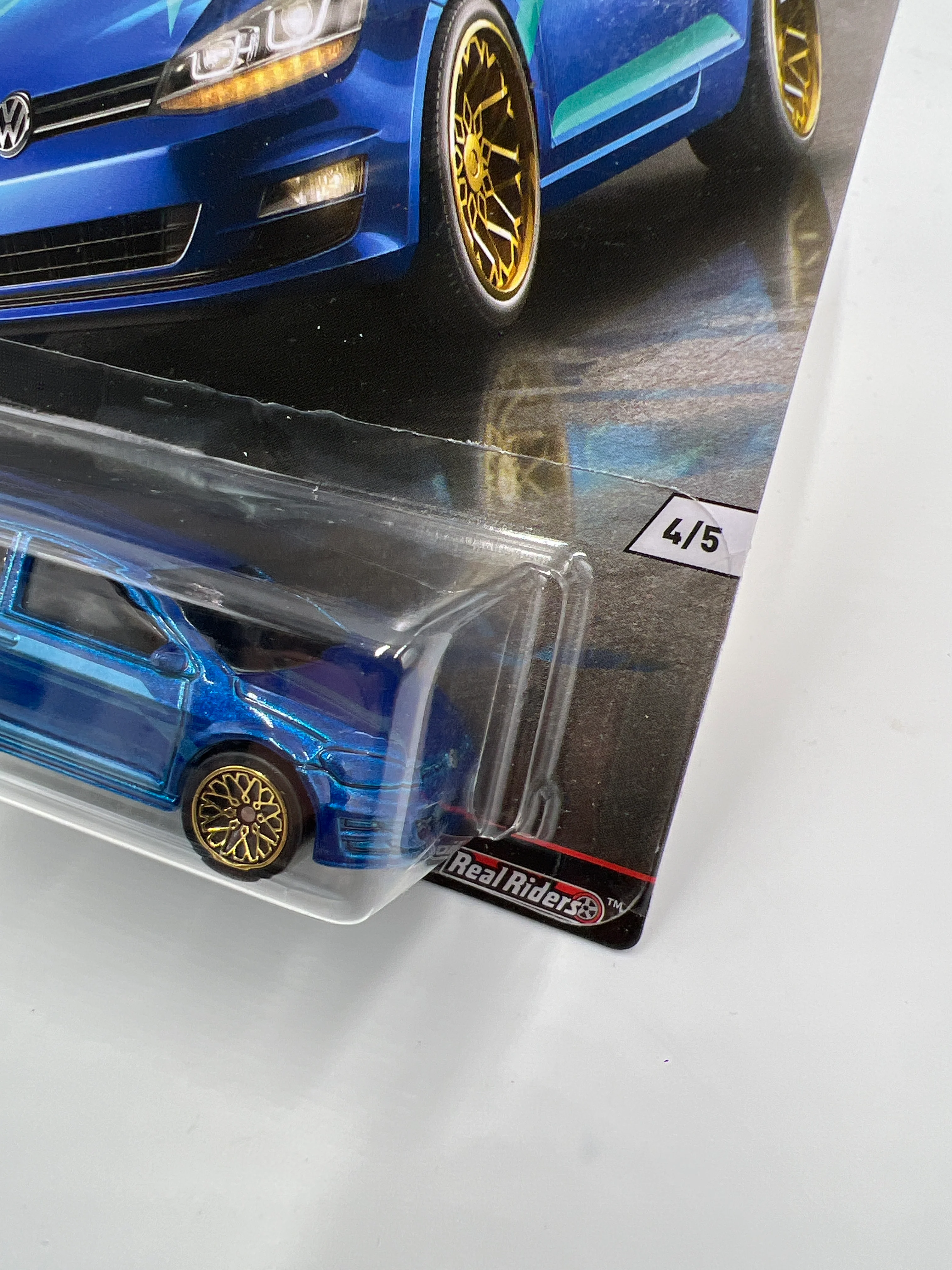Hot Wheels Premium Euro Style #4 Volkswagen Golf MK7 Blue 245J - Image 4