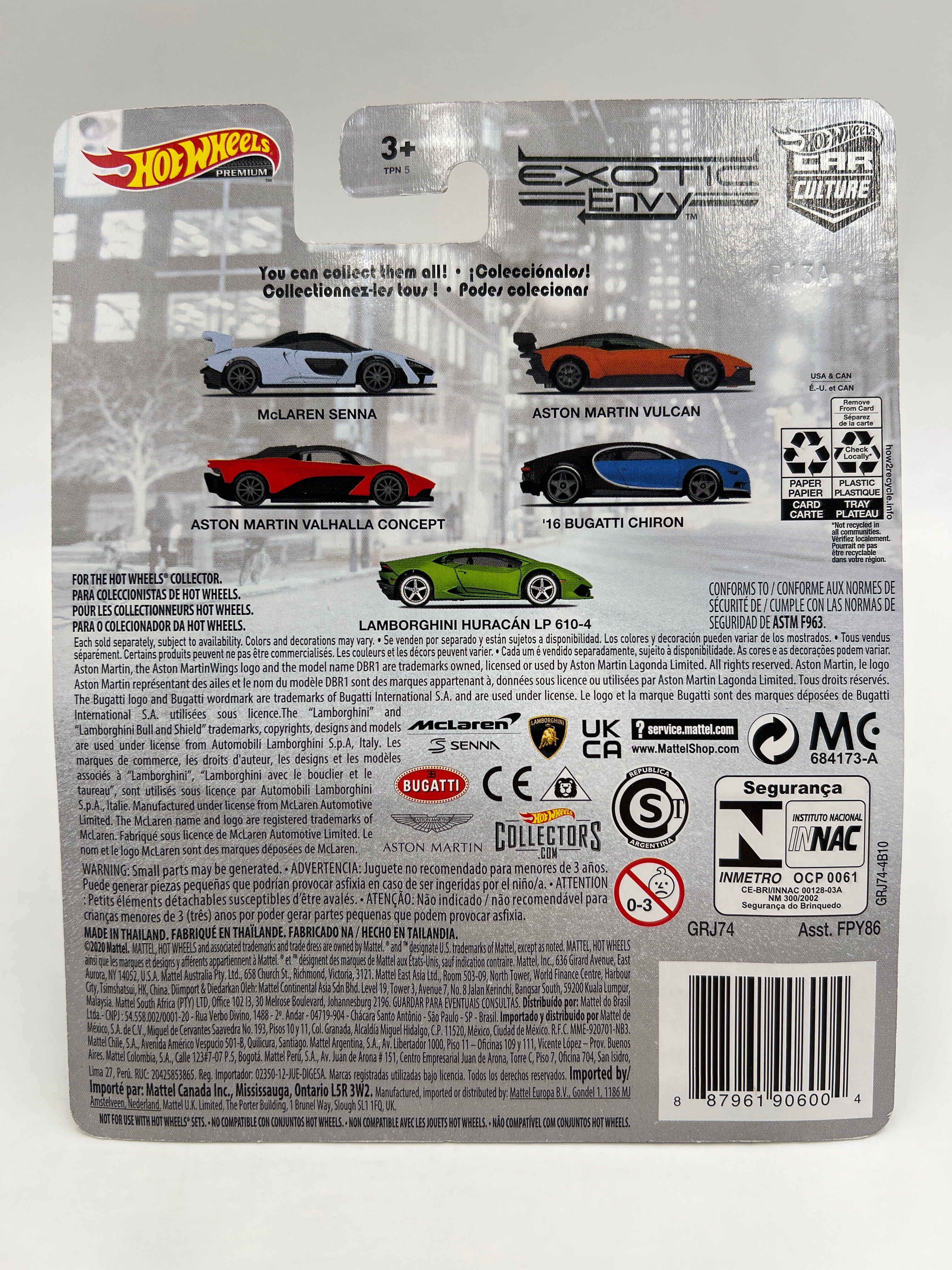 Hot Wheels Premium Exotic Envy #5 Lamborghini Huracan LP 610-4 Green 246A - Image 6