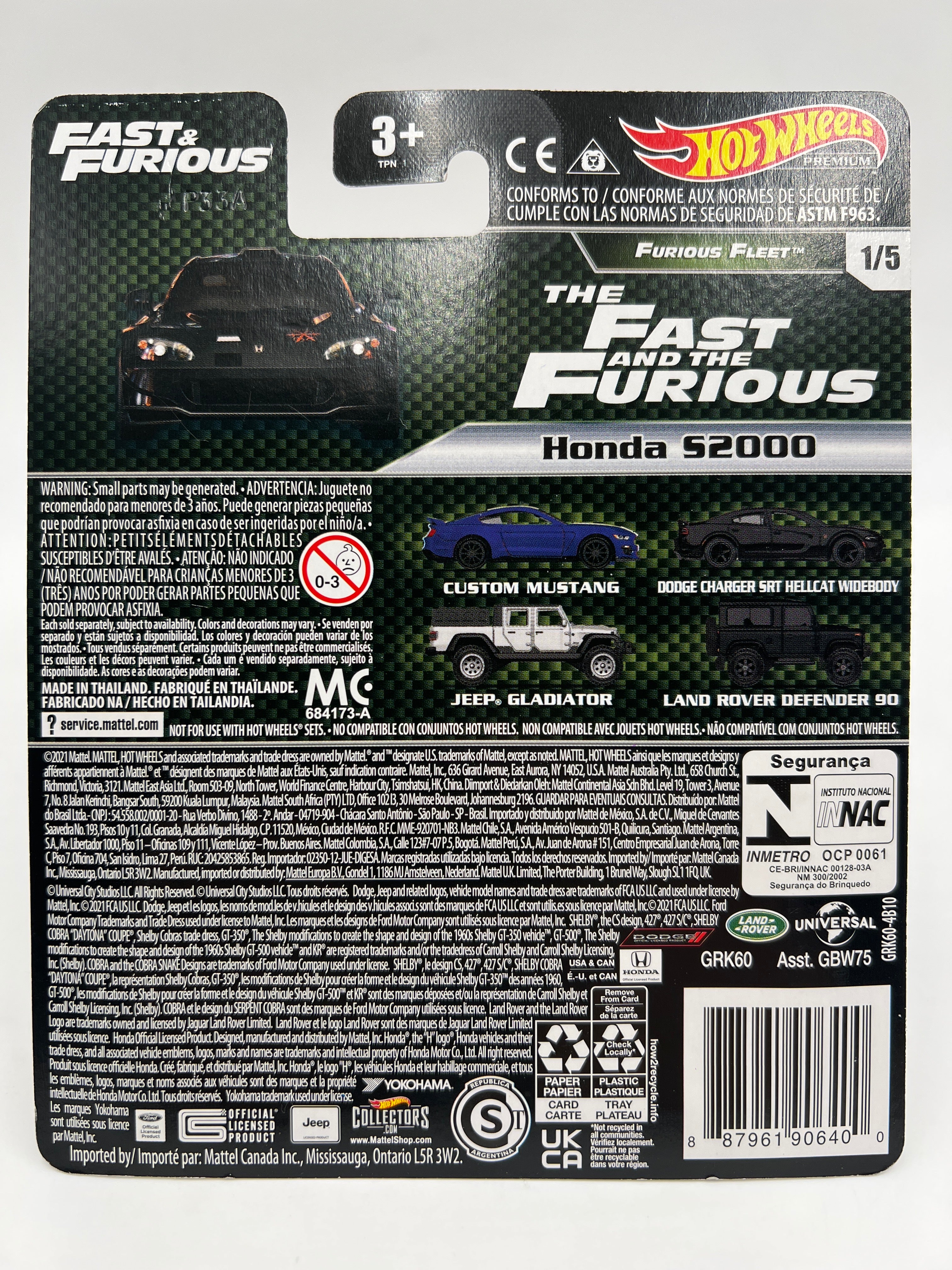 Hot Wheels Premium Fast & Furious Furious Fleet #1 Honda S2000 Black W/Protector 2 - Image 6