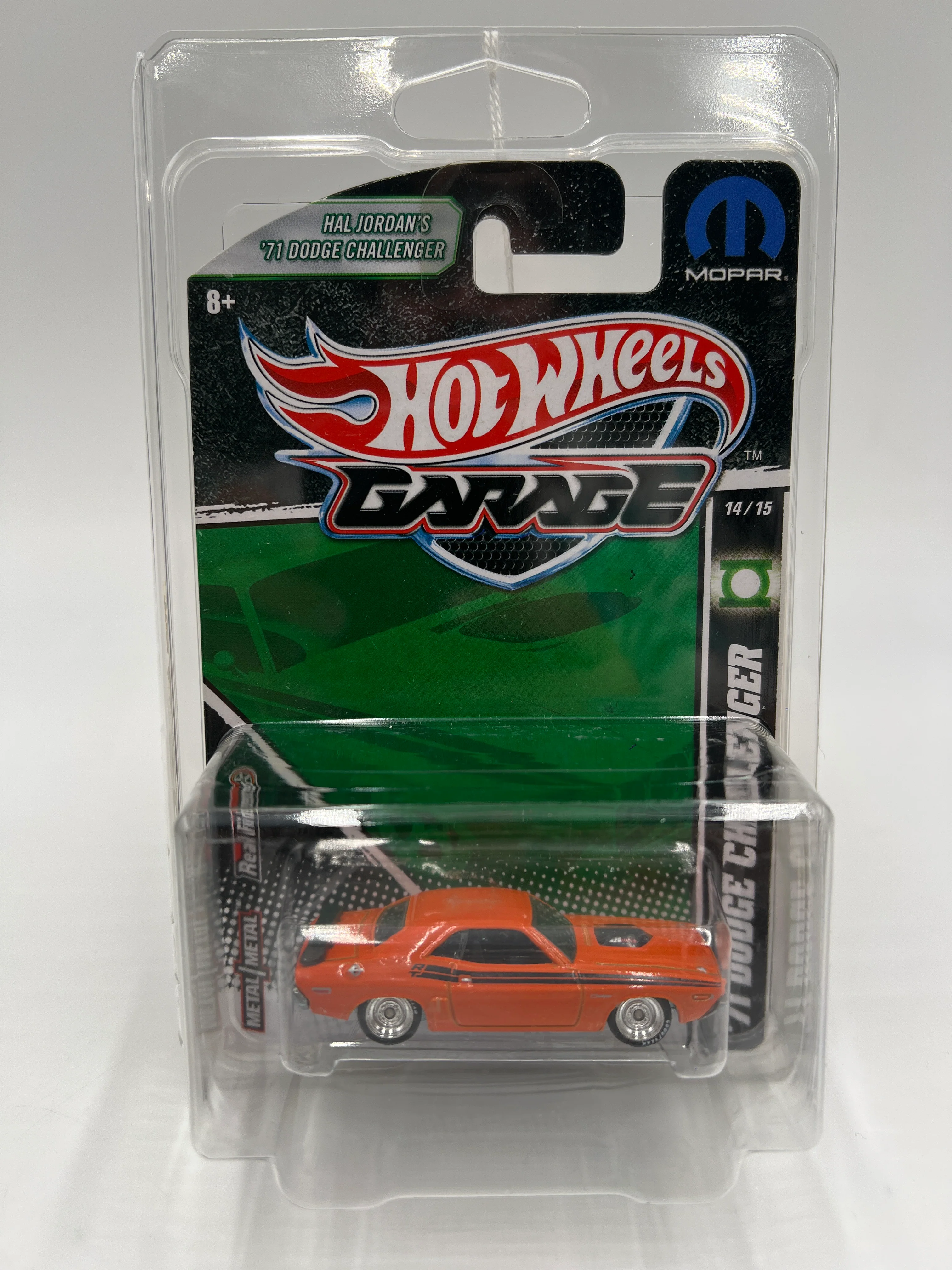 Hot Wheels Premium Garage Series #14 Green Lantern Hal Jordans 71 Dodge Challenger Orange W/Protector - Image 8