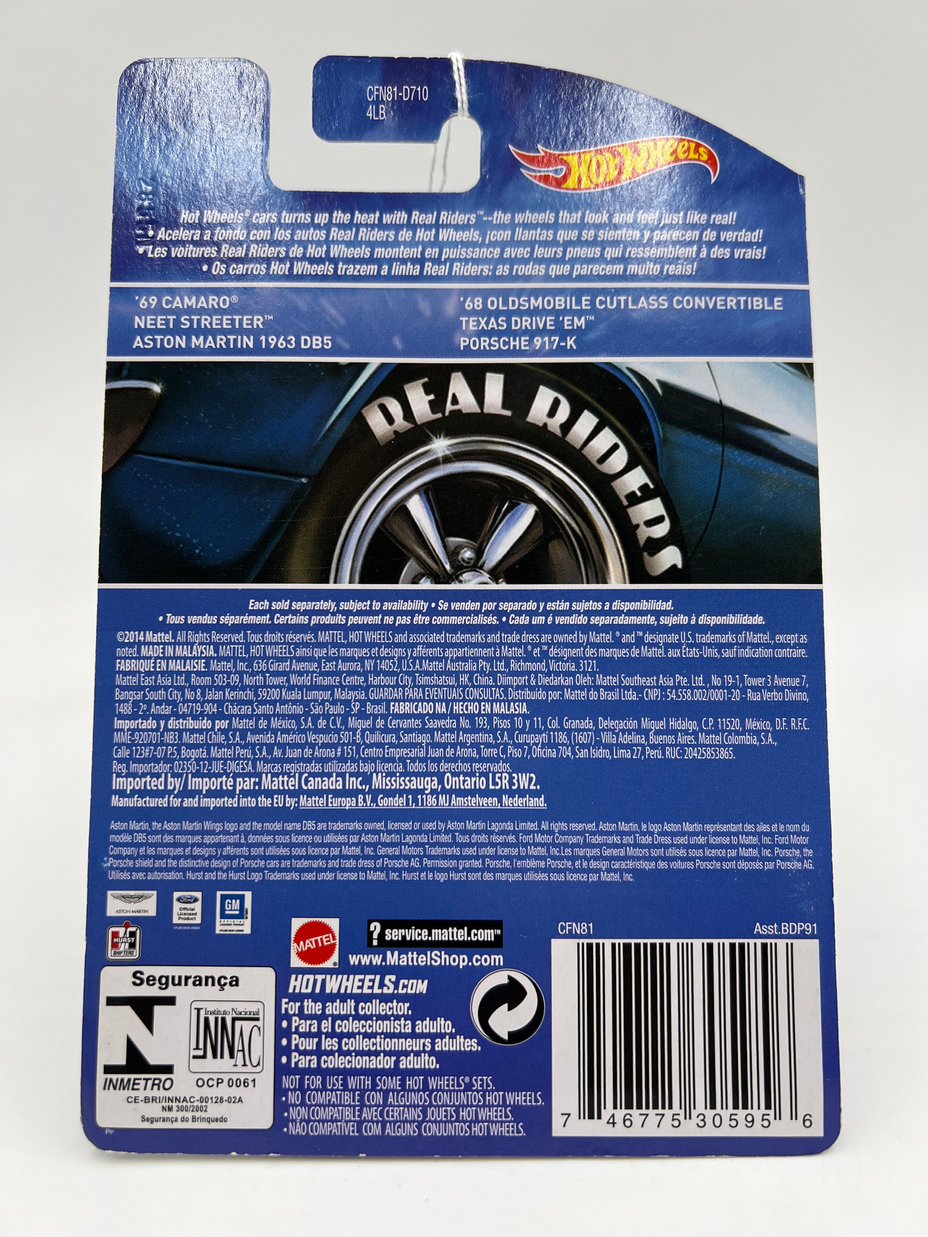 Hot Wheels Premium Heritage Real Riders #16 68 Oldsmobile Cutlass Convertible Hurst White Blister Not Perfect - Image 8