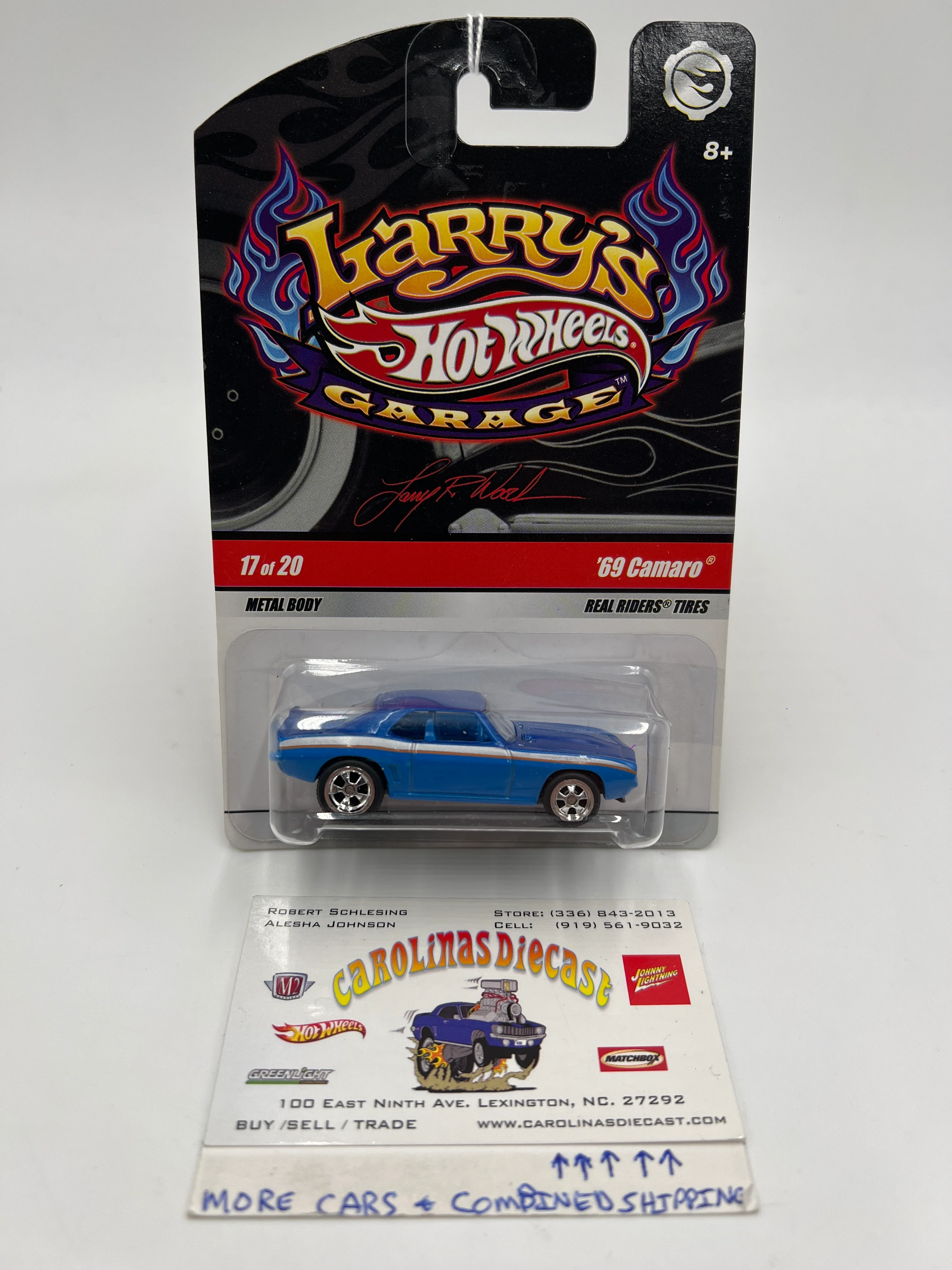 Hot Wheels Premium Larrys Garage #17 CHASE 69 Camaro Blue (SR)
