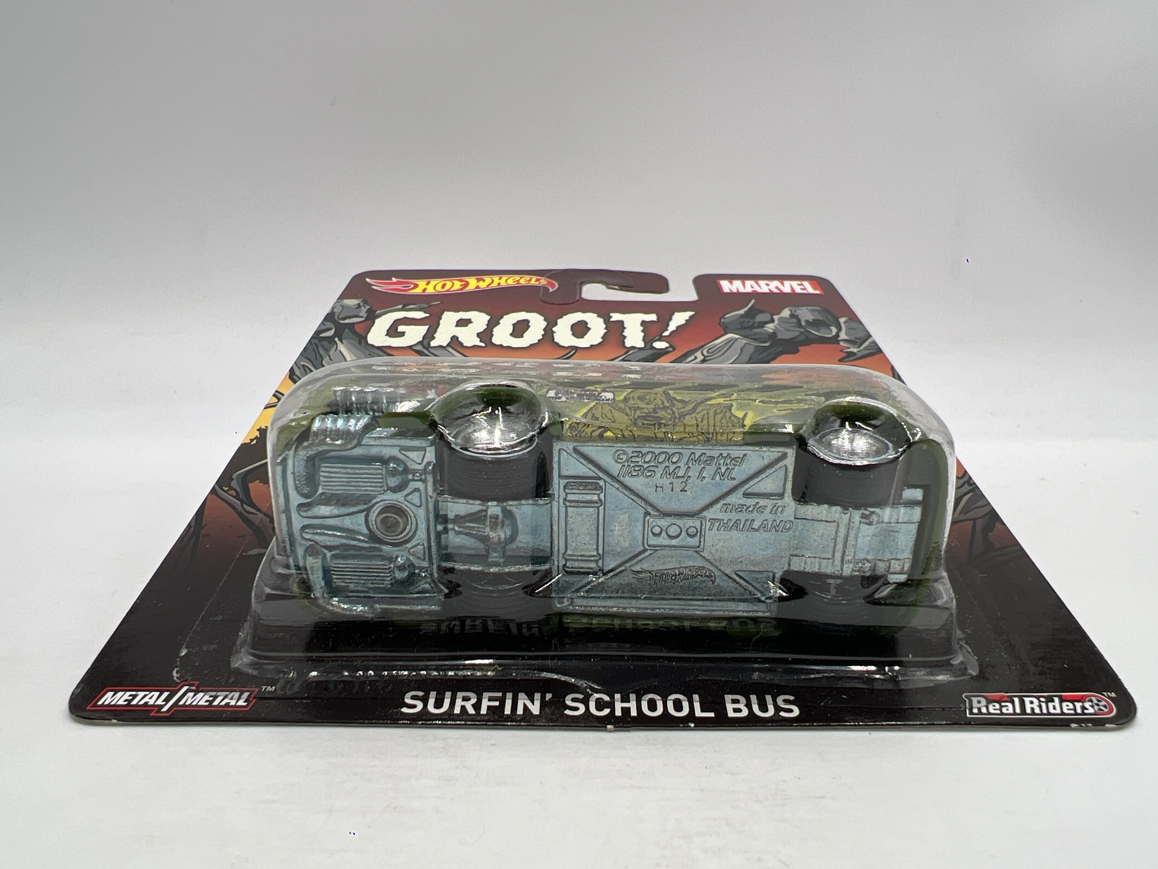 Hot Wheels Premium Marvel Groot! Surfin School Bus Green 267H - Image 5