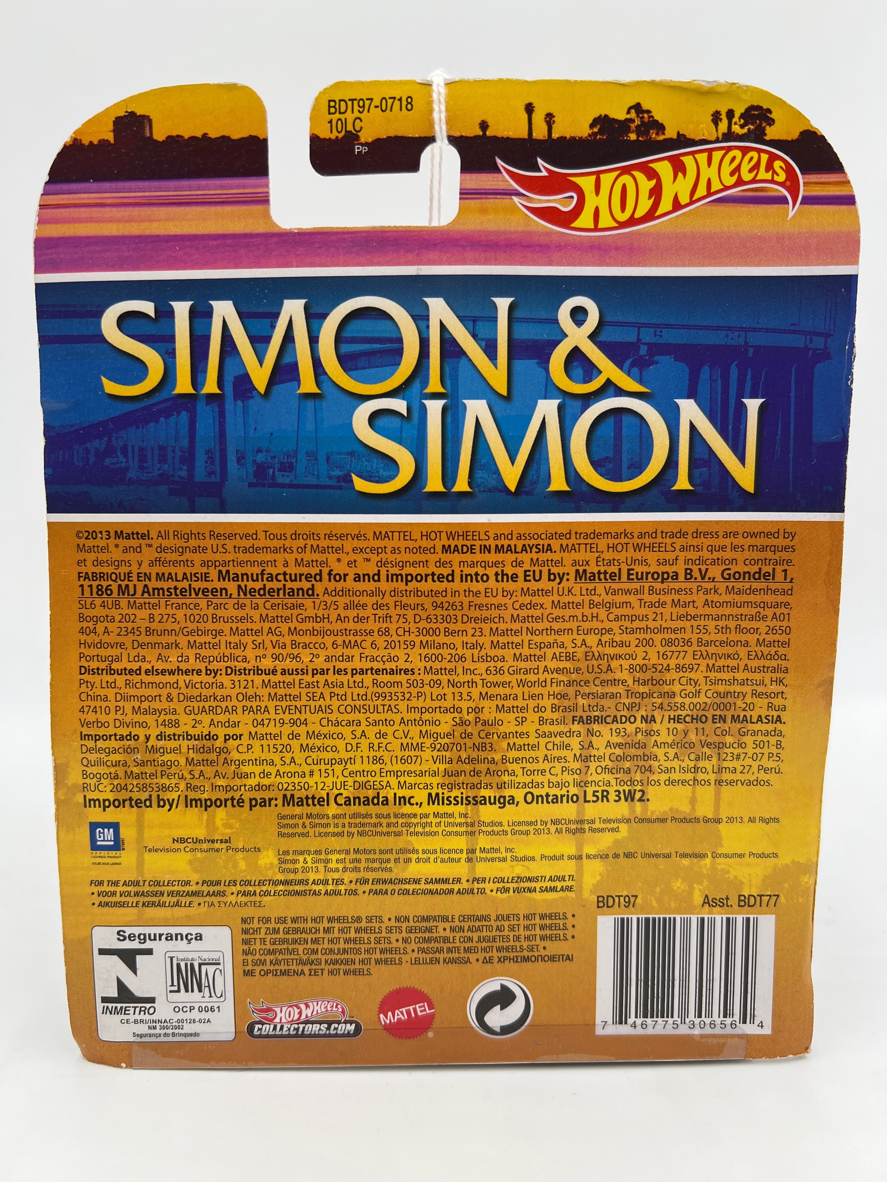 Hot Wheels Retro Entertainment Simon & Simon 57 Chevy Bel Air Convertible Black - Image 2