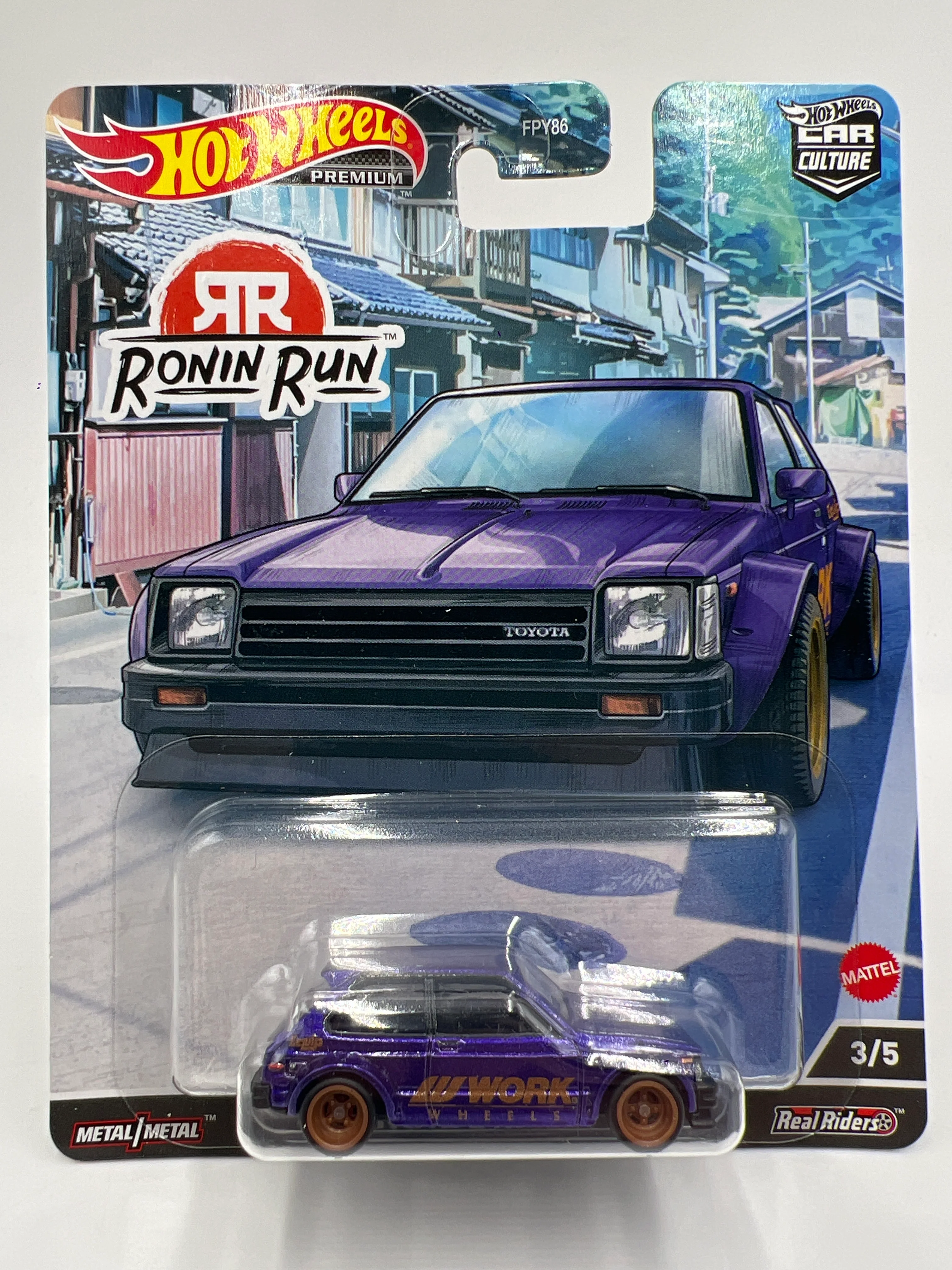 Hot Wheels Premium Ronin Run #3 81 Toyota Starlet KP61 Purple 244E