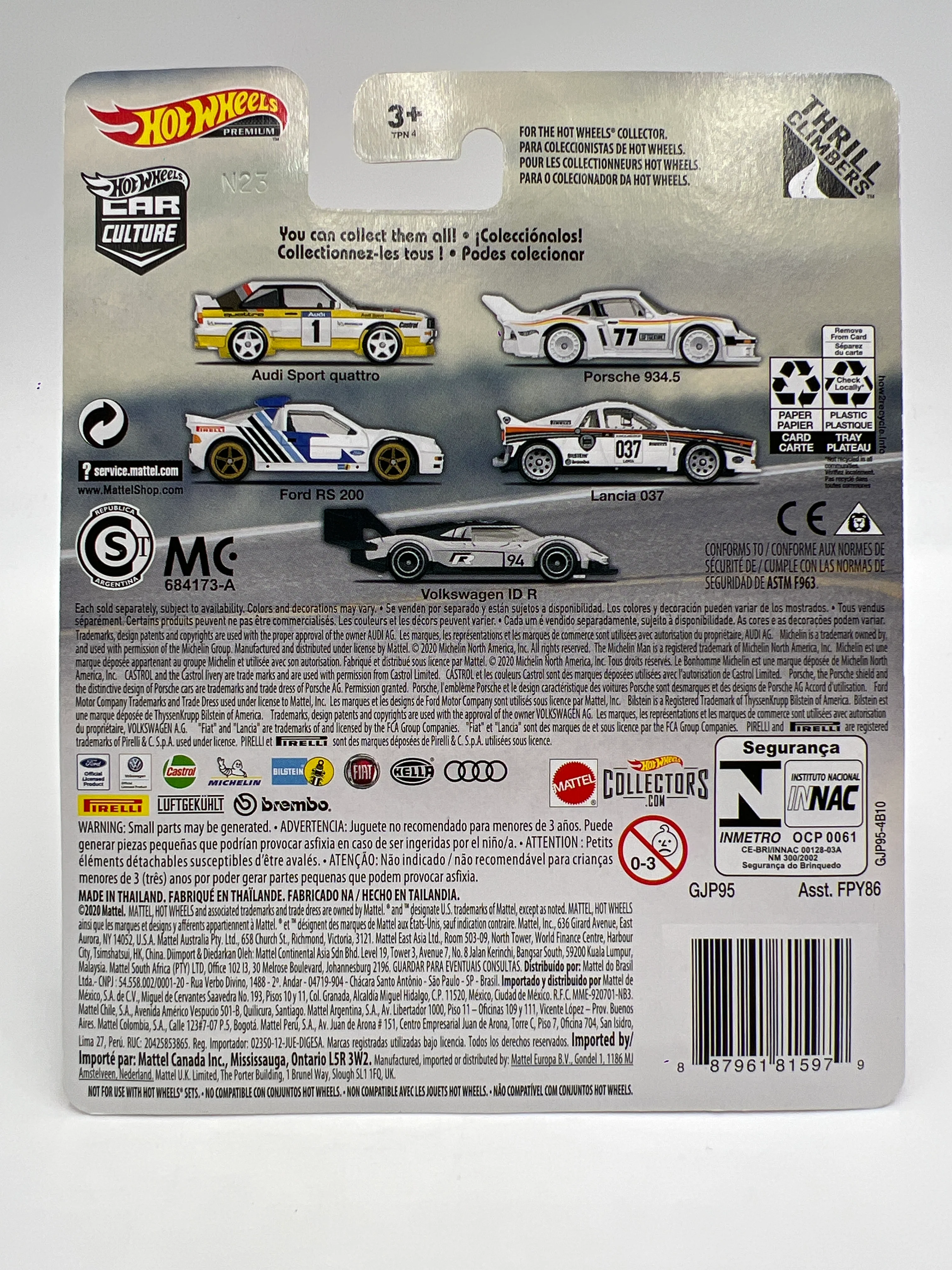 Hot Wheels Premium Thrill Climbers #2 Porsche 934.5 White W/Protector - Image 6