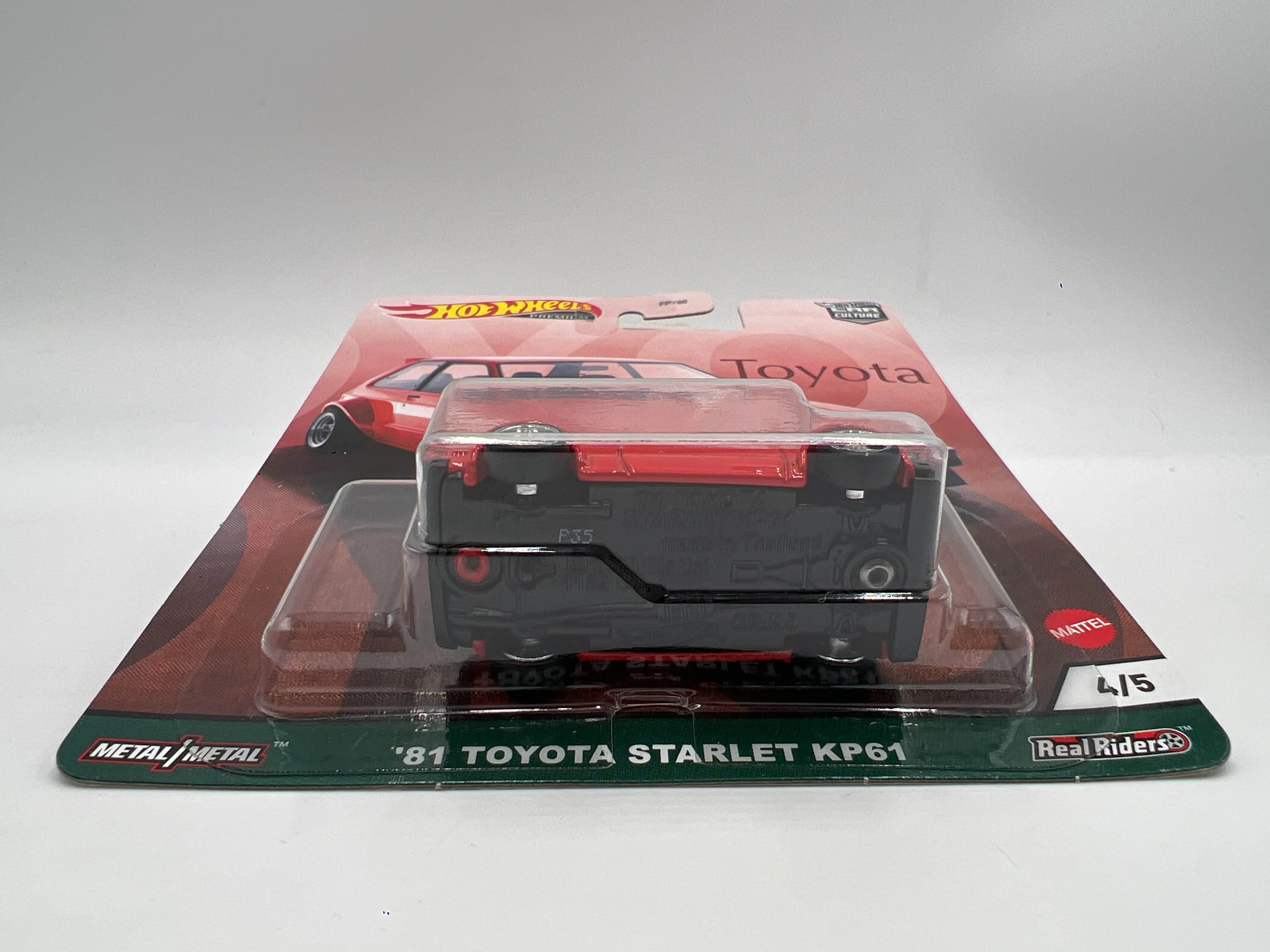 Hot Wheels Premium Toyota #4 81 Toyota Starlet KP61 Red 258D - Image 5