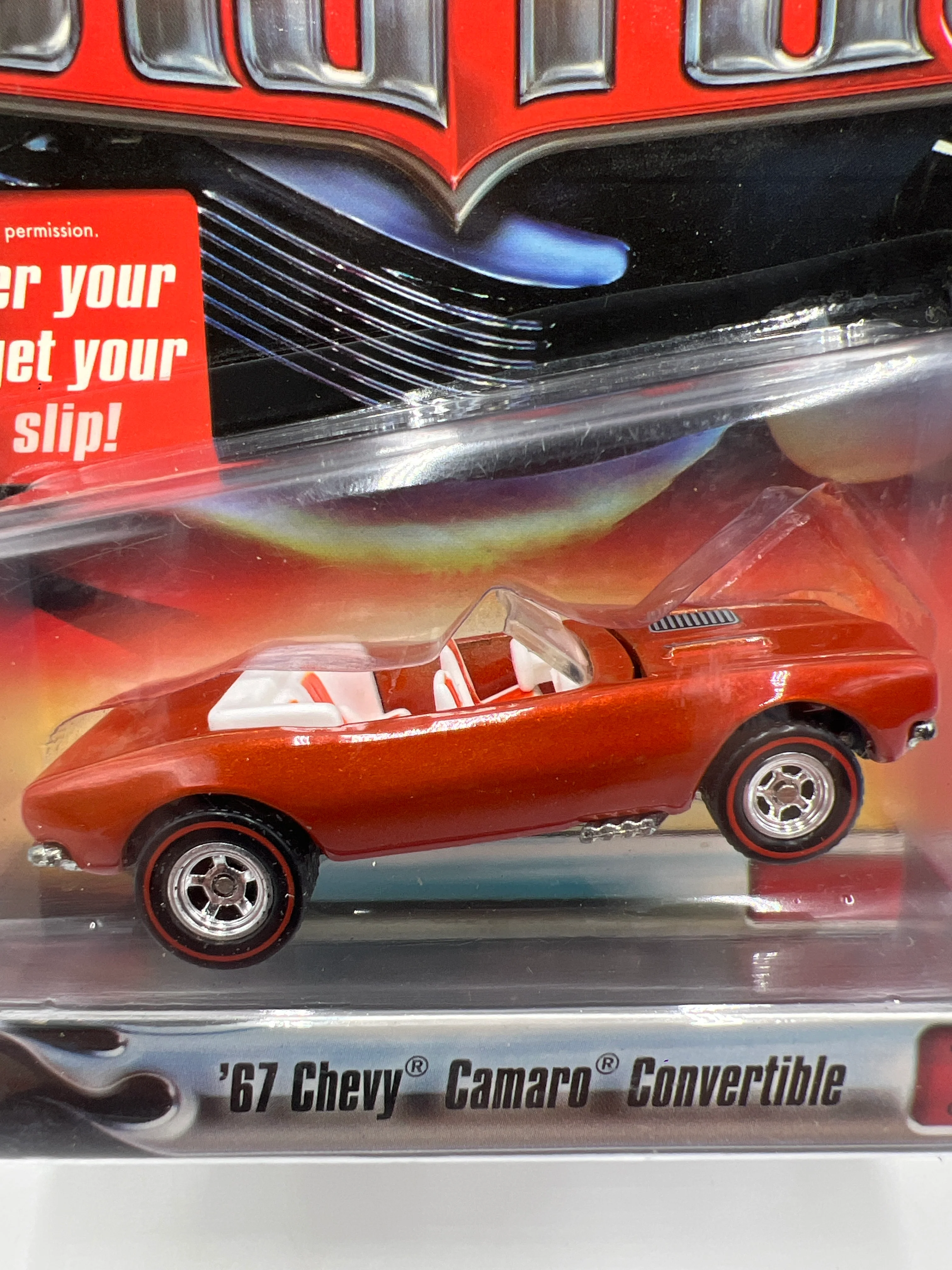 Hot Wheels Premium Ultra Hots #11 67 Chevy Camaro Convertible Orange Card Not Perfect 244E - Image 3