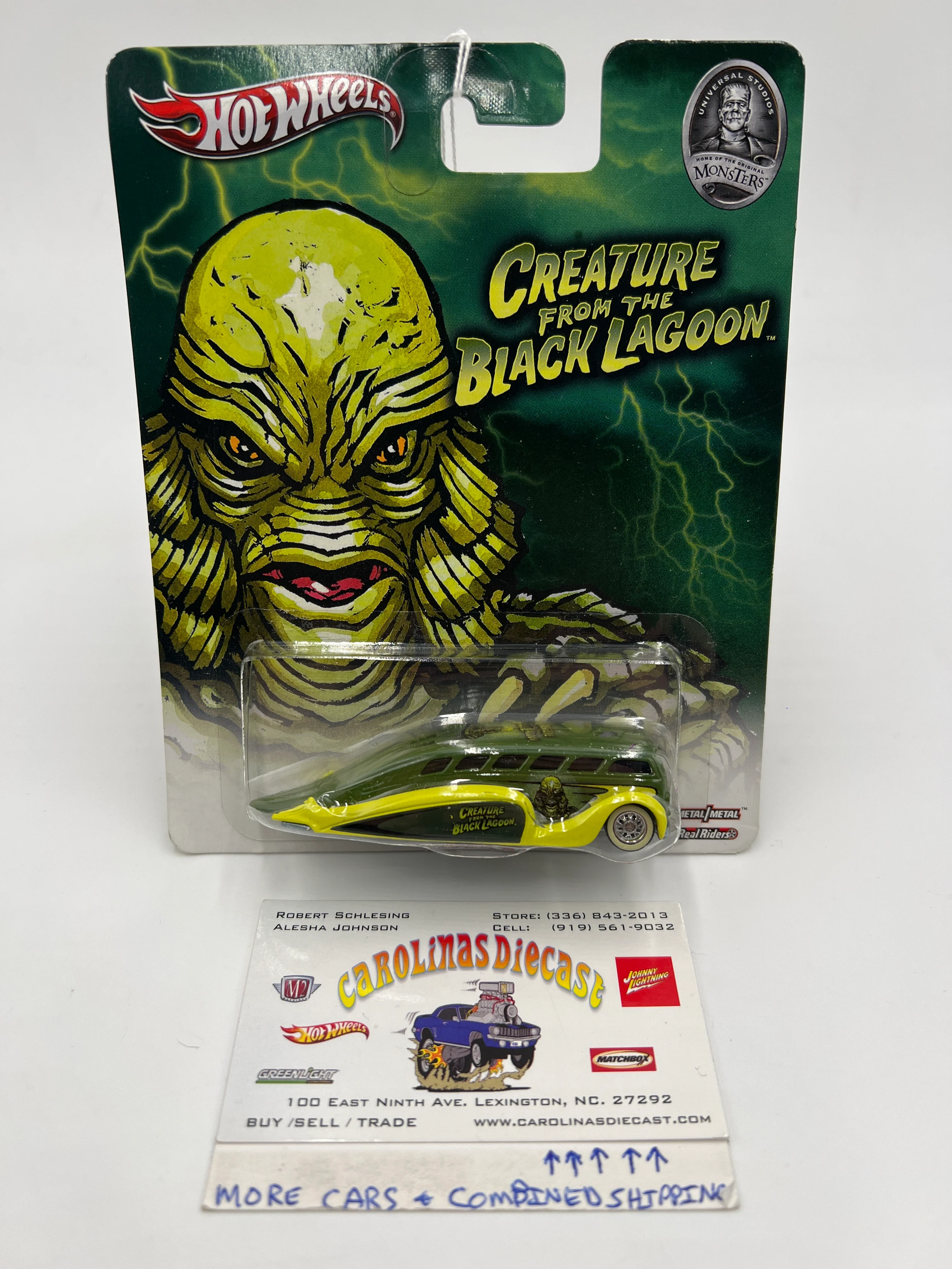 Hot Wheels Premium Universal Studios Monsters Creature From The Black Lagoon Low Flow Green 268A