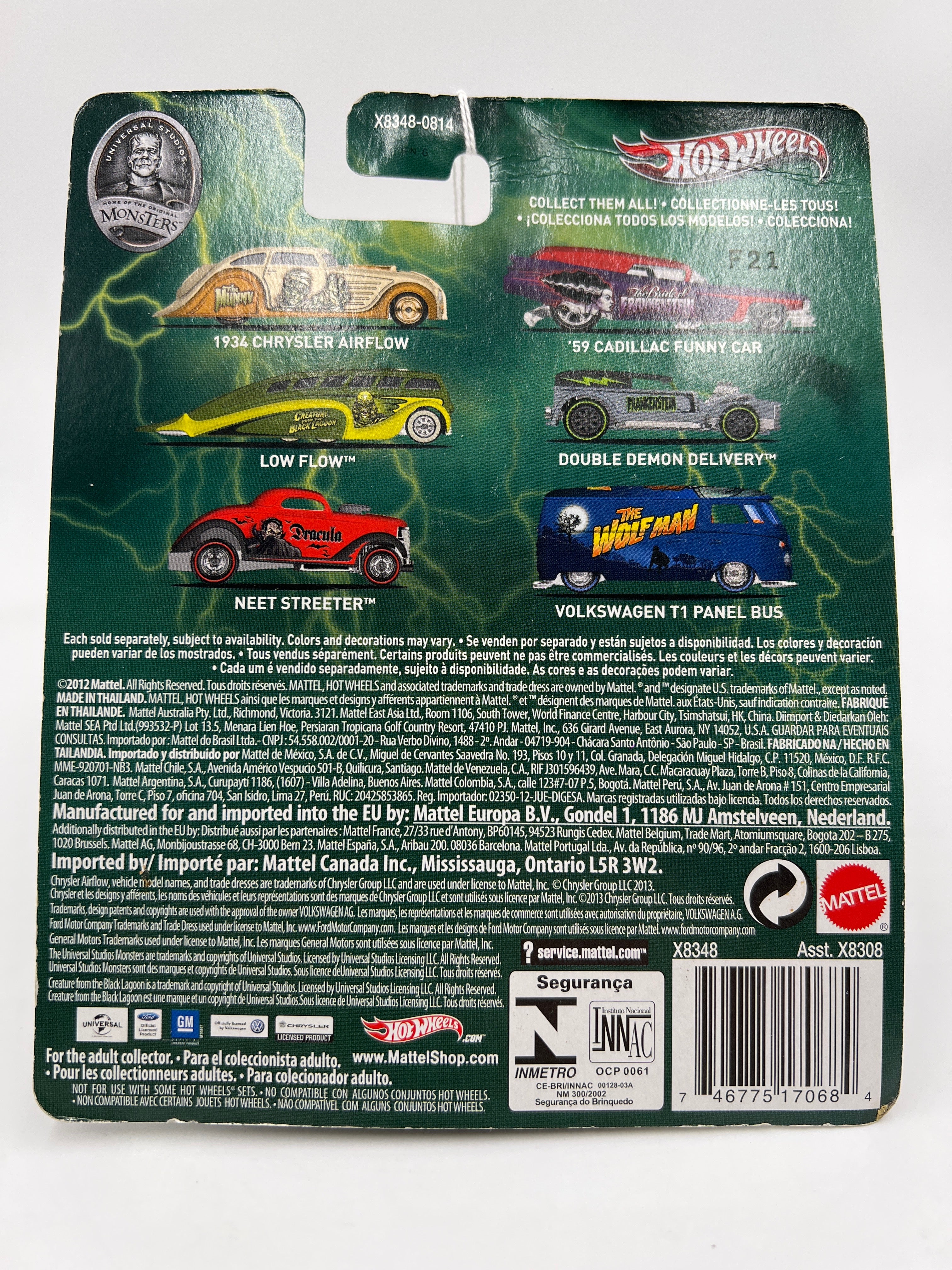 Hot Wheels Premium Universal Studios Monsters Creature From The Black Lagoon Low Flow Green 268A - Image 7