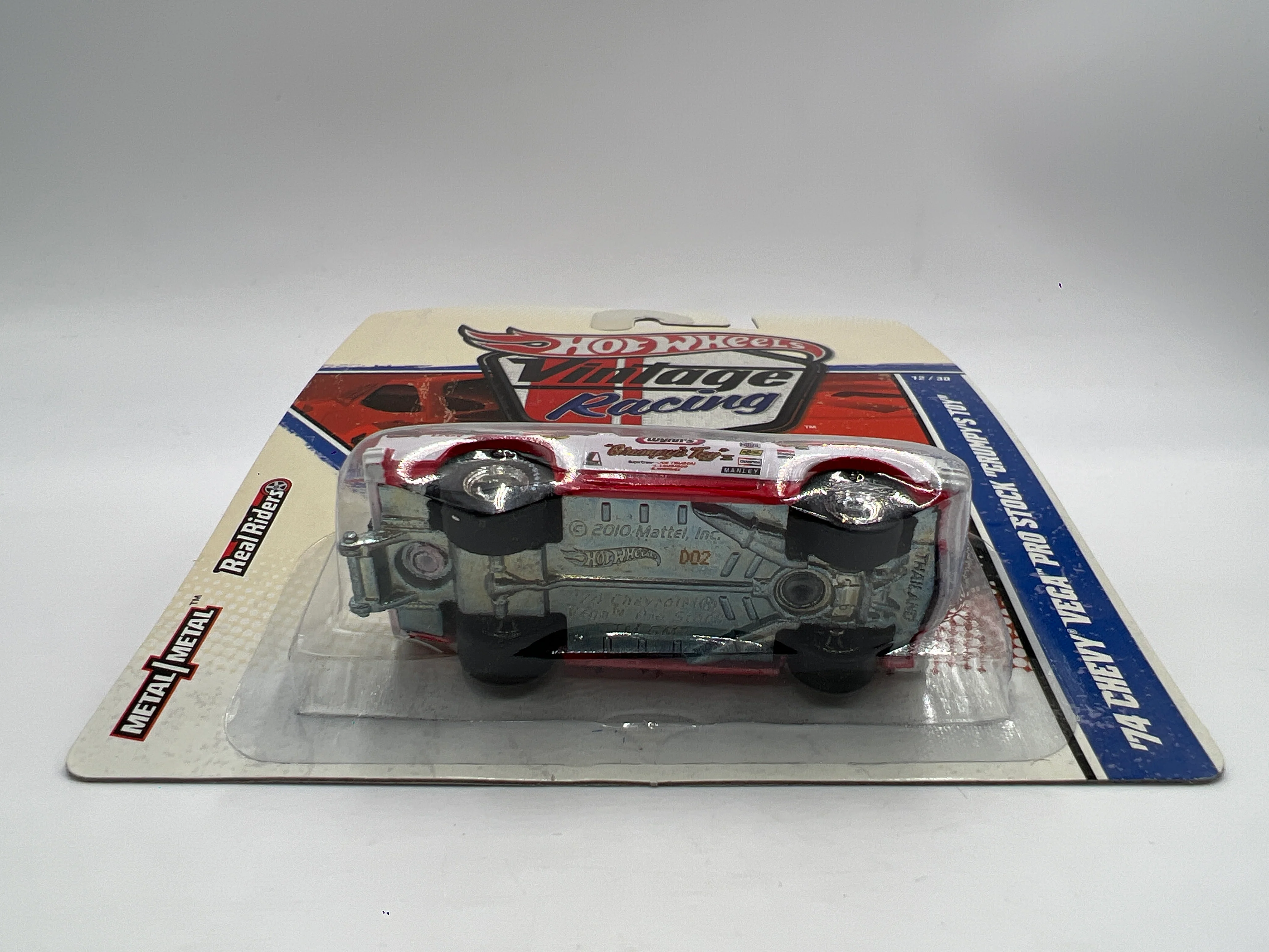 Hot Wheels Premium Vintage Racing #12 74 Chevy Vega Pro Stock Grumpys Toy Red/White W/Protector #2 - Image 5