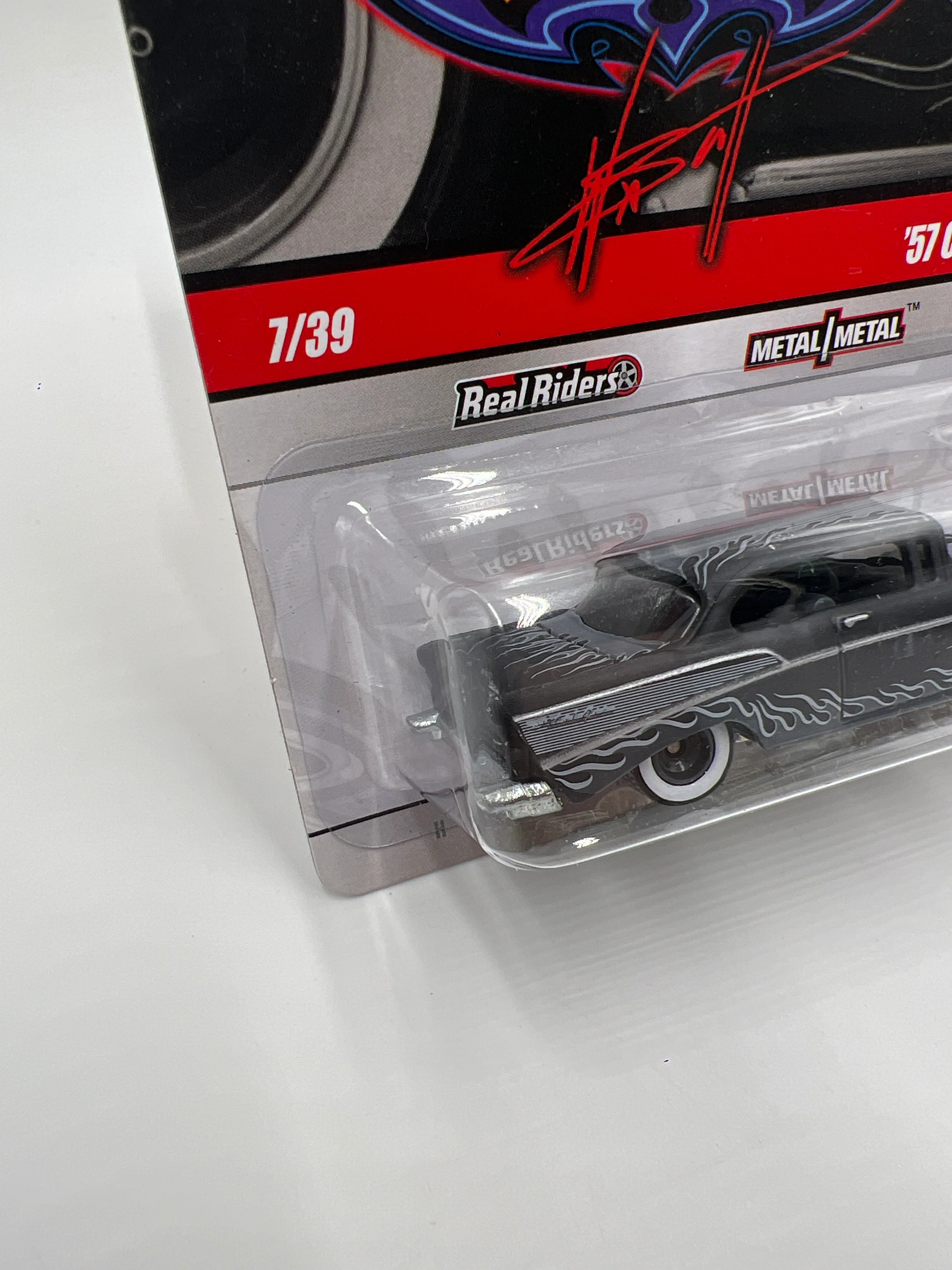Hot Wheels Premium Waynes Garage #7 57 Chevy Black 244D - Image 4