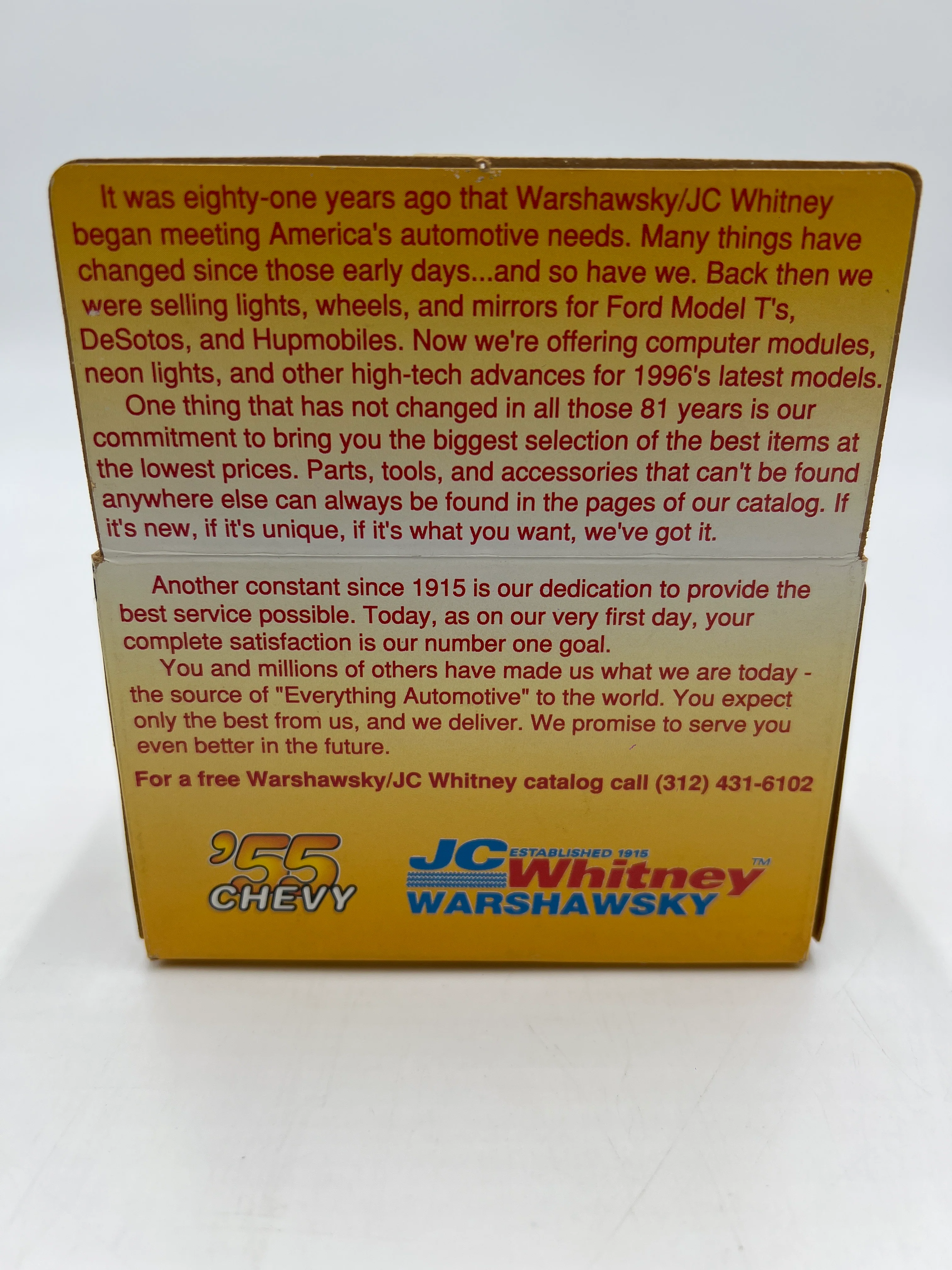 Hot Wheels Limited Edition JC Whitney Everything Automotive 55 Chevy Yellow - Image 6