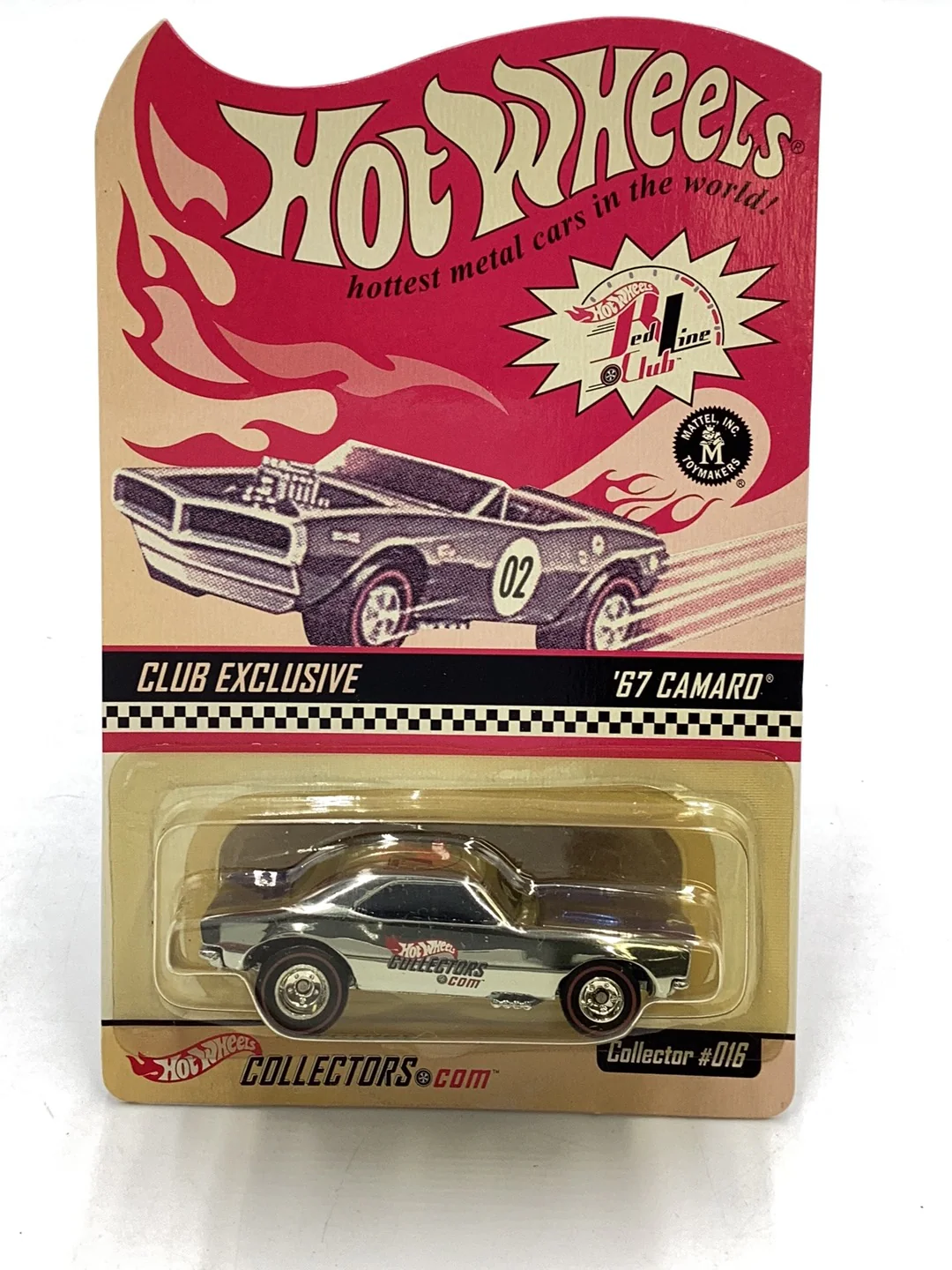 Hot Wheels 2002 club exclusive #016 ‘67 Camaro w/Blue stripes 1/10000 with protector - Image 2
