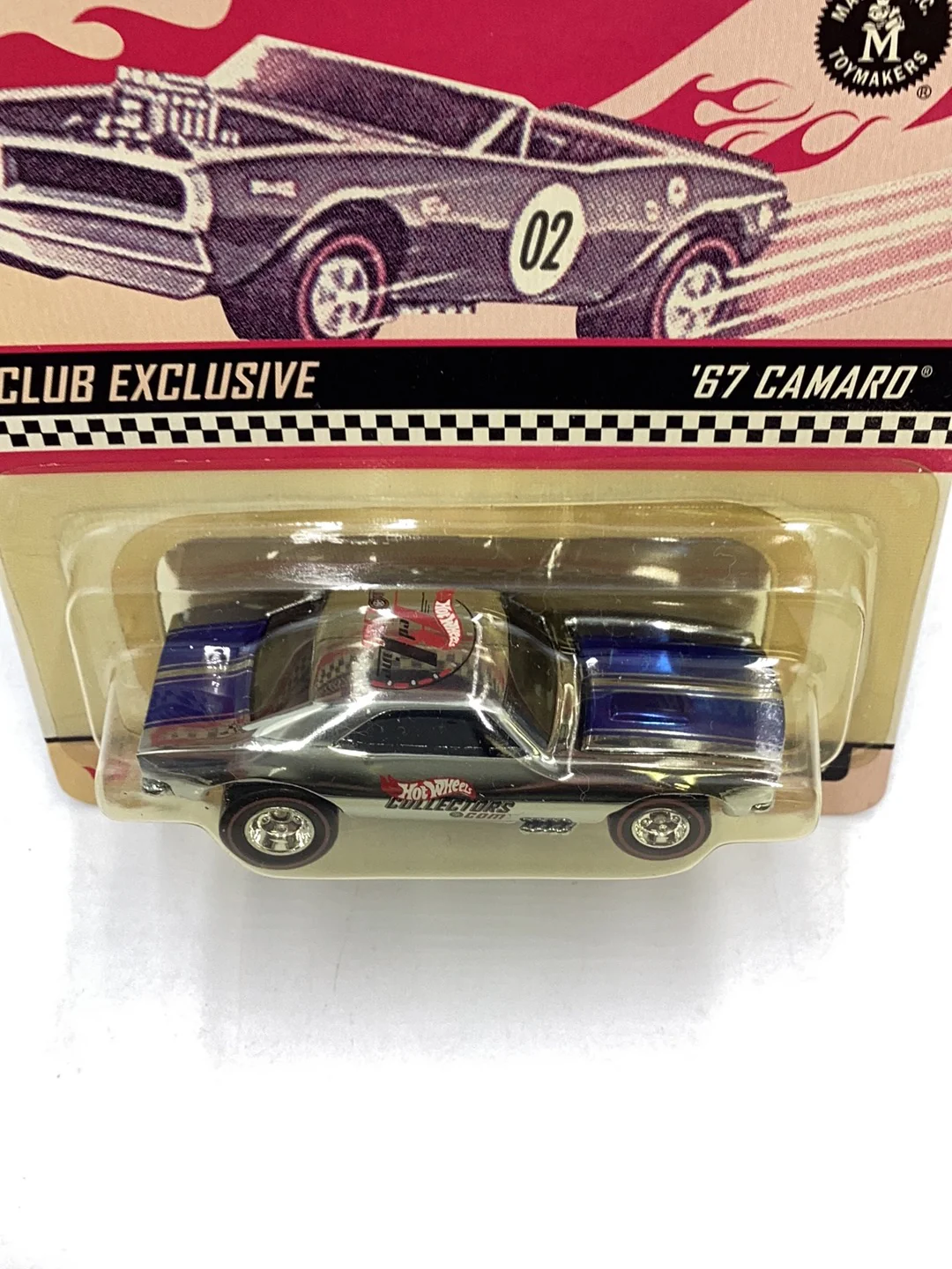 Hot Wheels 2002 club exclusive #016 ‘67 Camaro w/Blue stripes 1/10000 with protector - Image 6