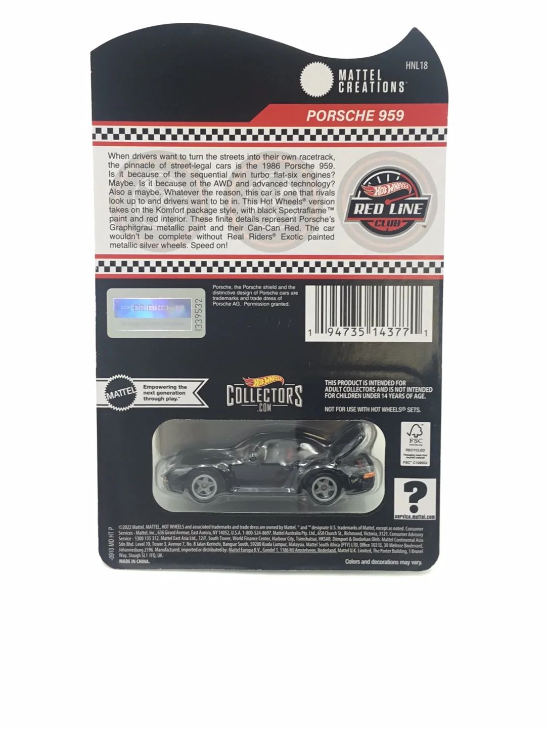 Hot wheels redline club Porsche 959 with protector - Image 6