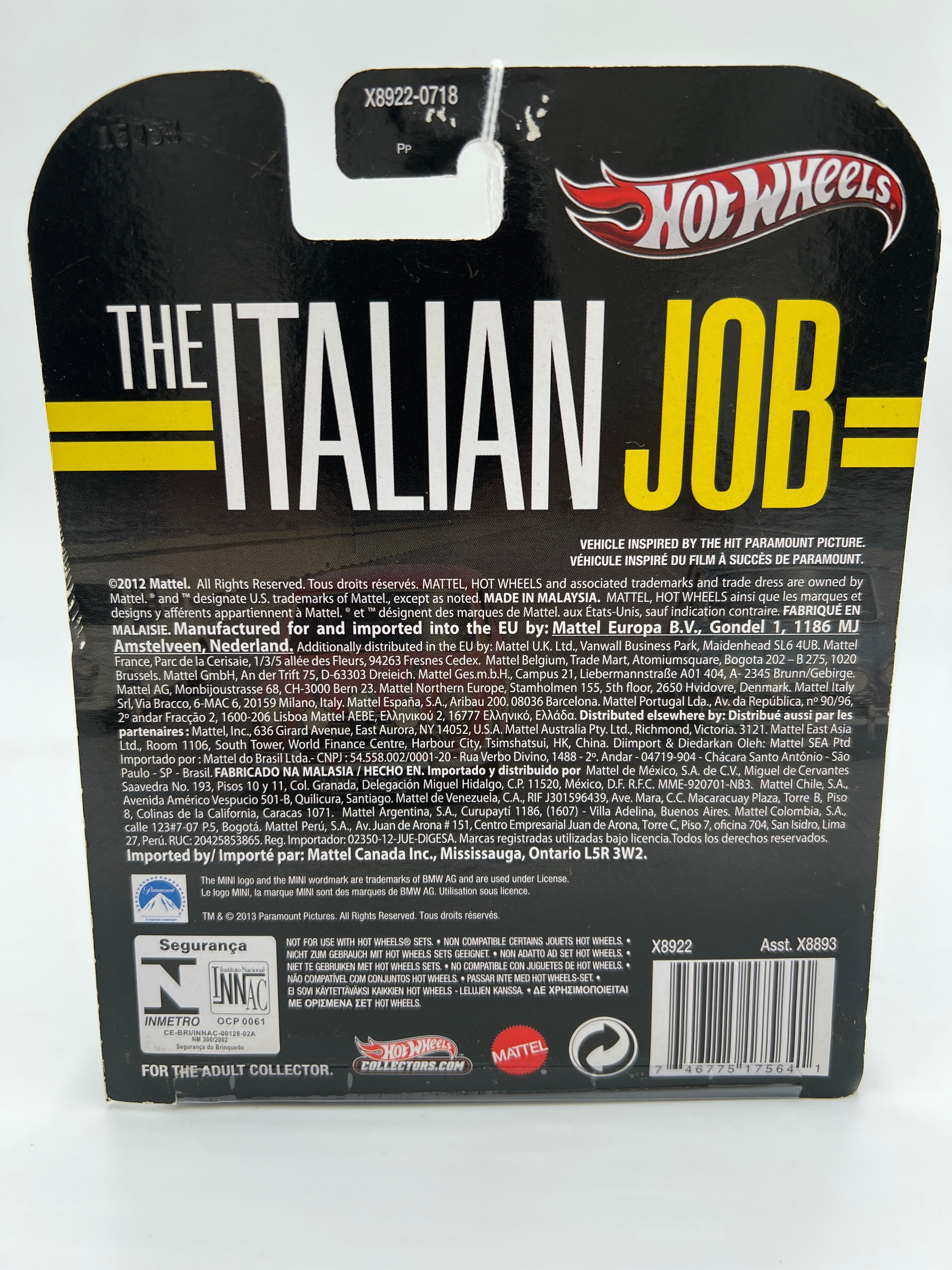 Hot Wheels Retro Entertainment The Italian Job Morris Mini Blue 243D - Image 6