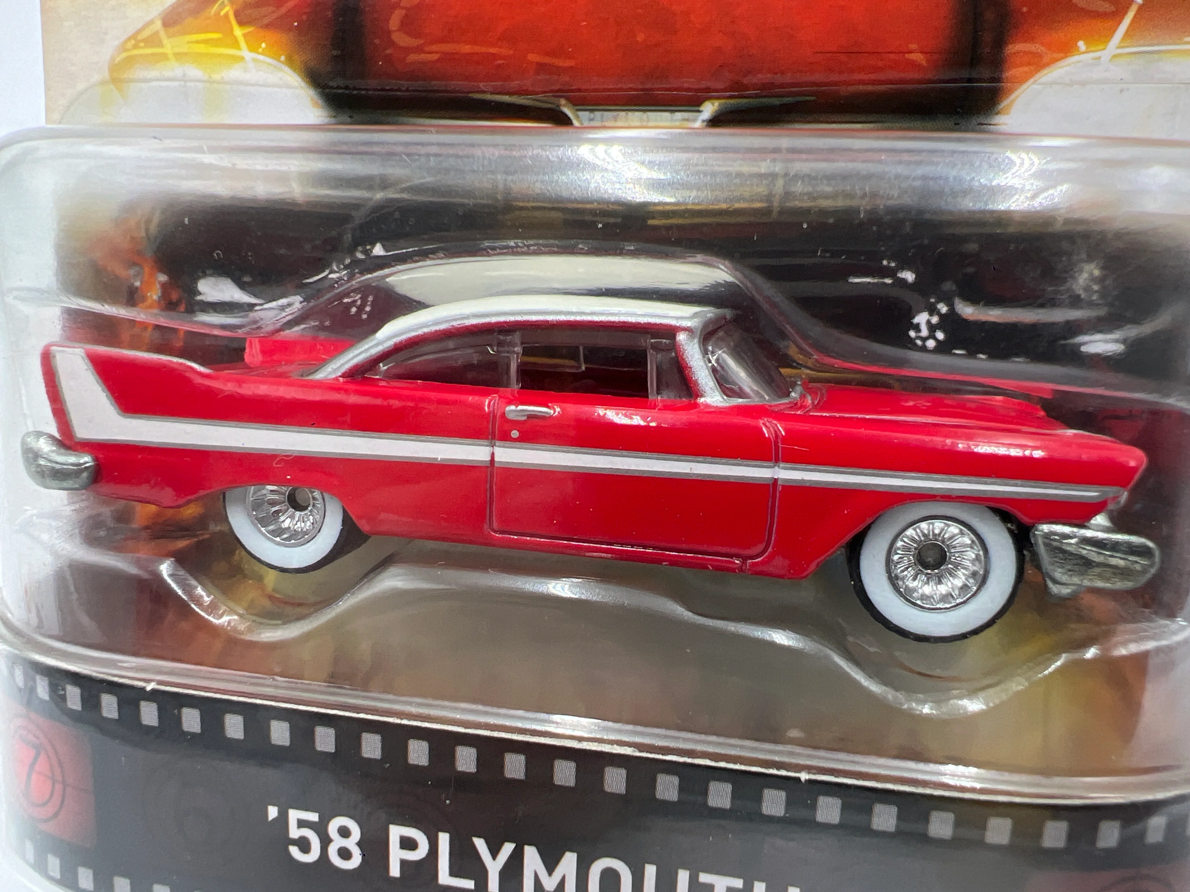 Hot Wheels Premium Retro Entertainment Christine 58 Plymouth Red W/Protector - Image 3