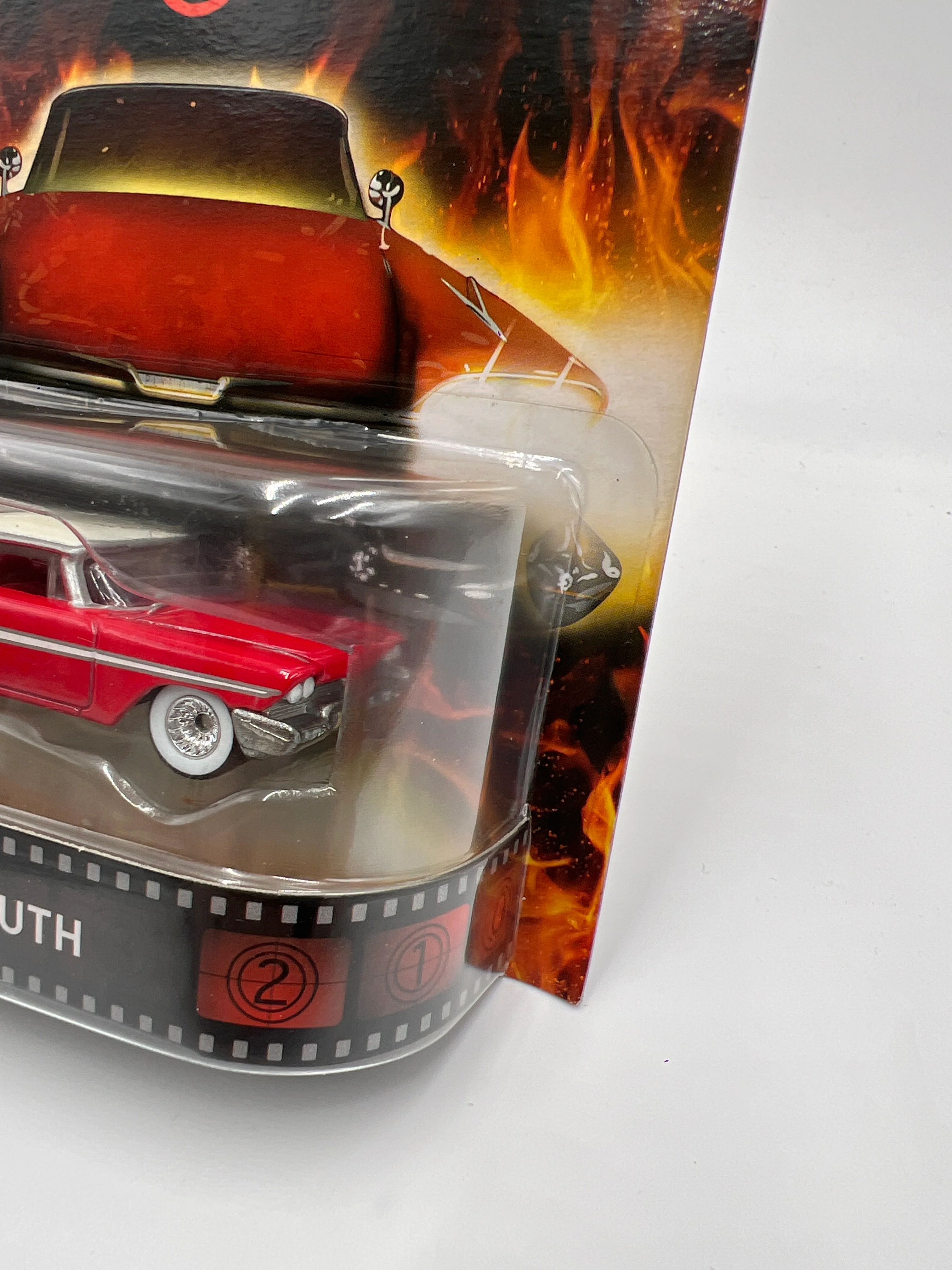 Hot Wheels Premium Retro Entertainment Christine 58 Plymouth Red W/Protector - Image 4