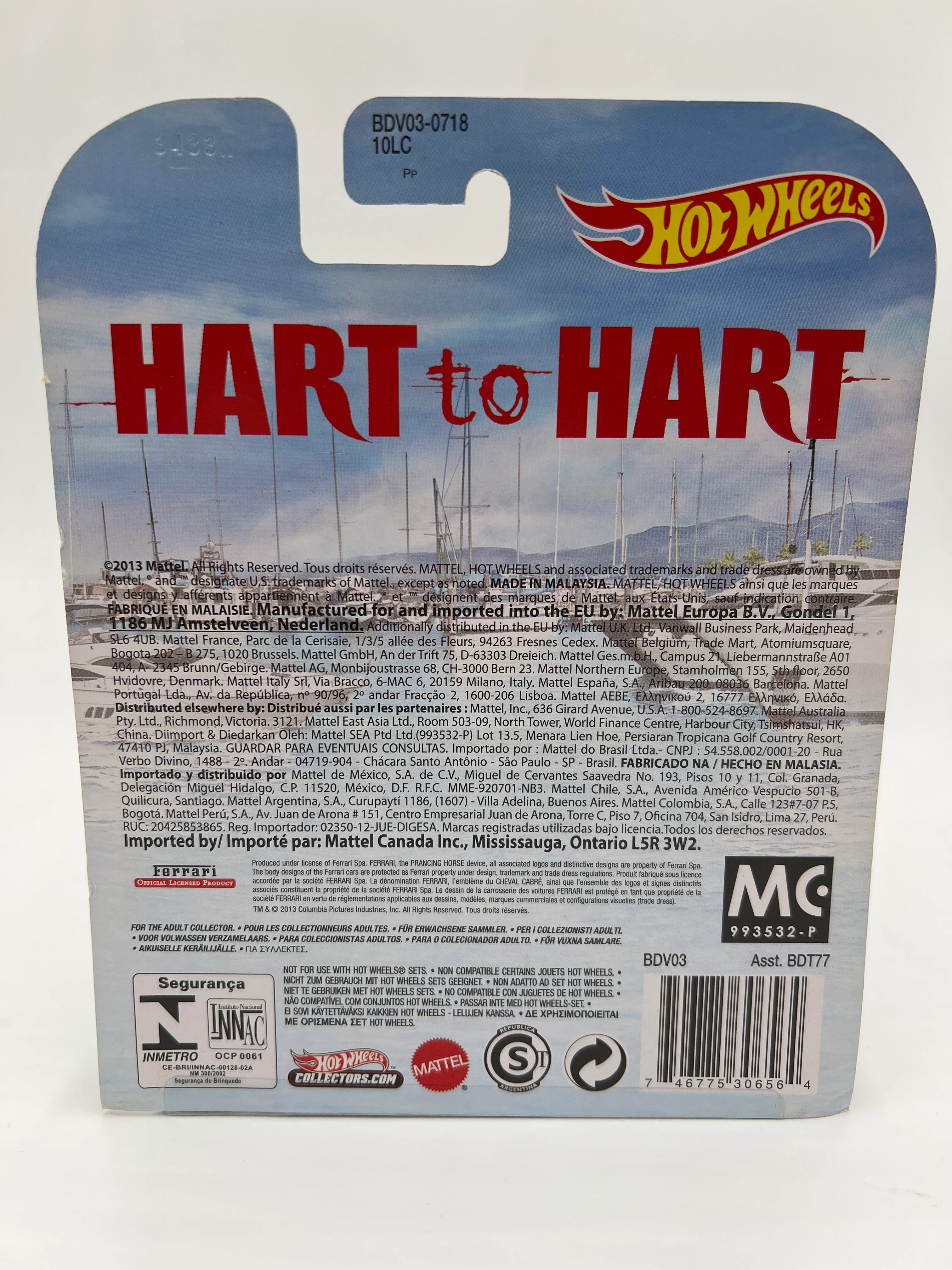 Hot Wheels Retro Entertainment Hart to Hart Ferrari Dino 246 GTS Red W/Protector - Image 6