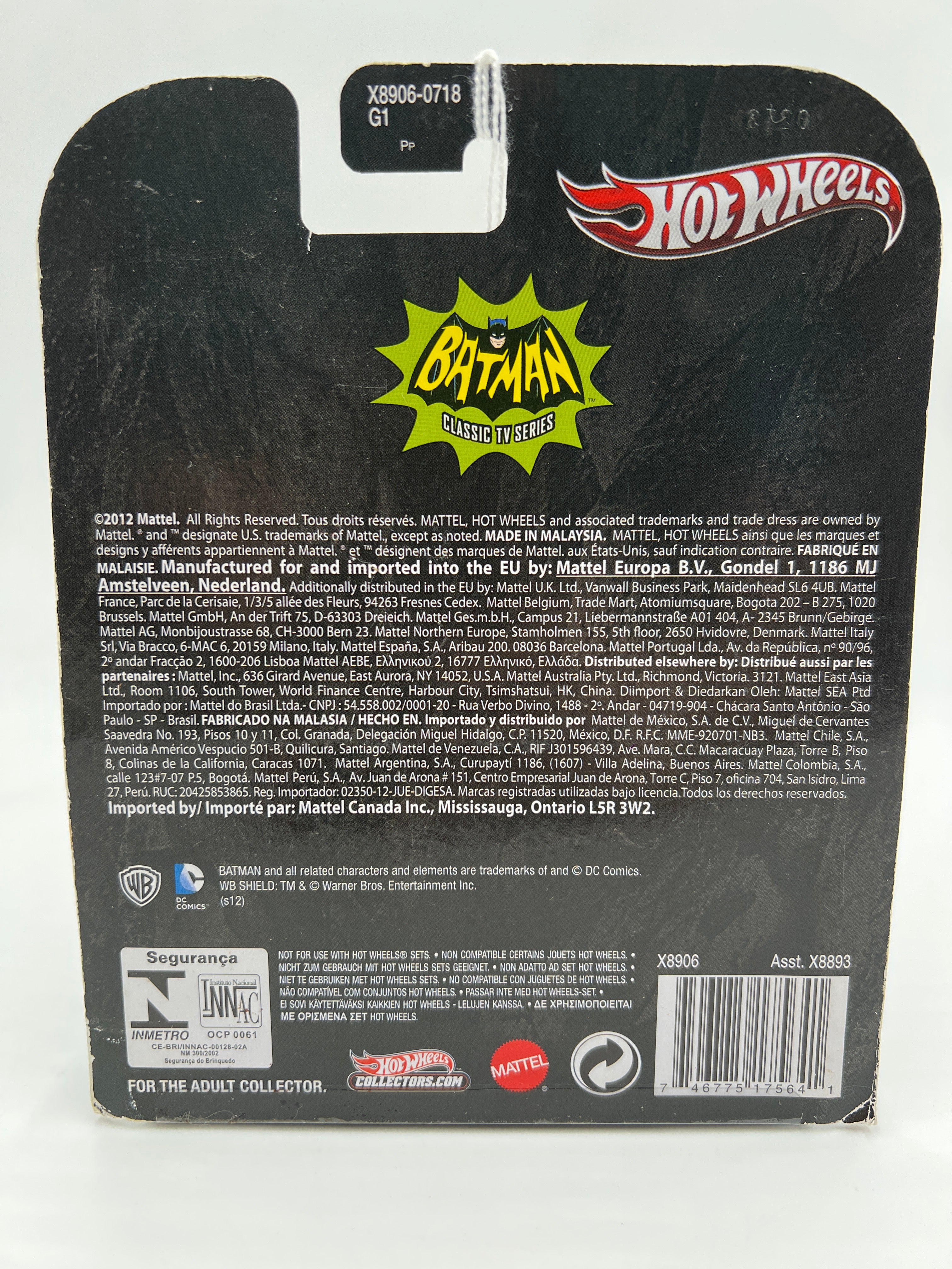 2013 Hot Wheels Retro Entertainment Classic TV Series Batmobile Black 243C - Image 6