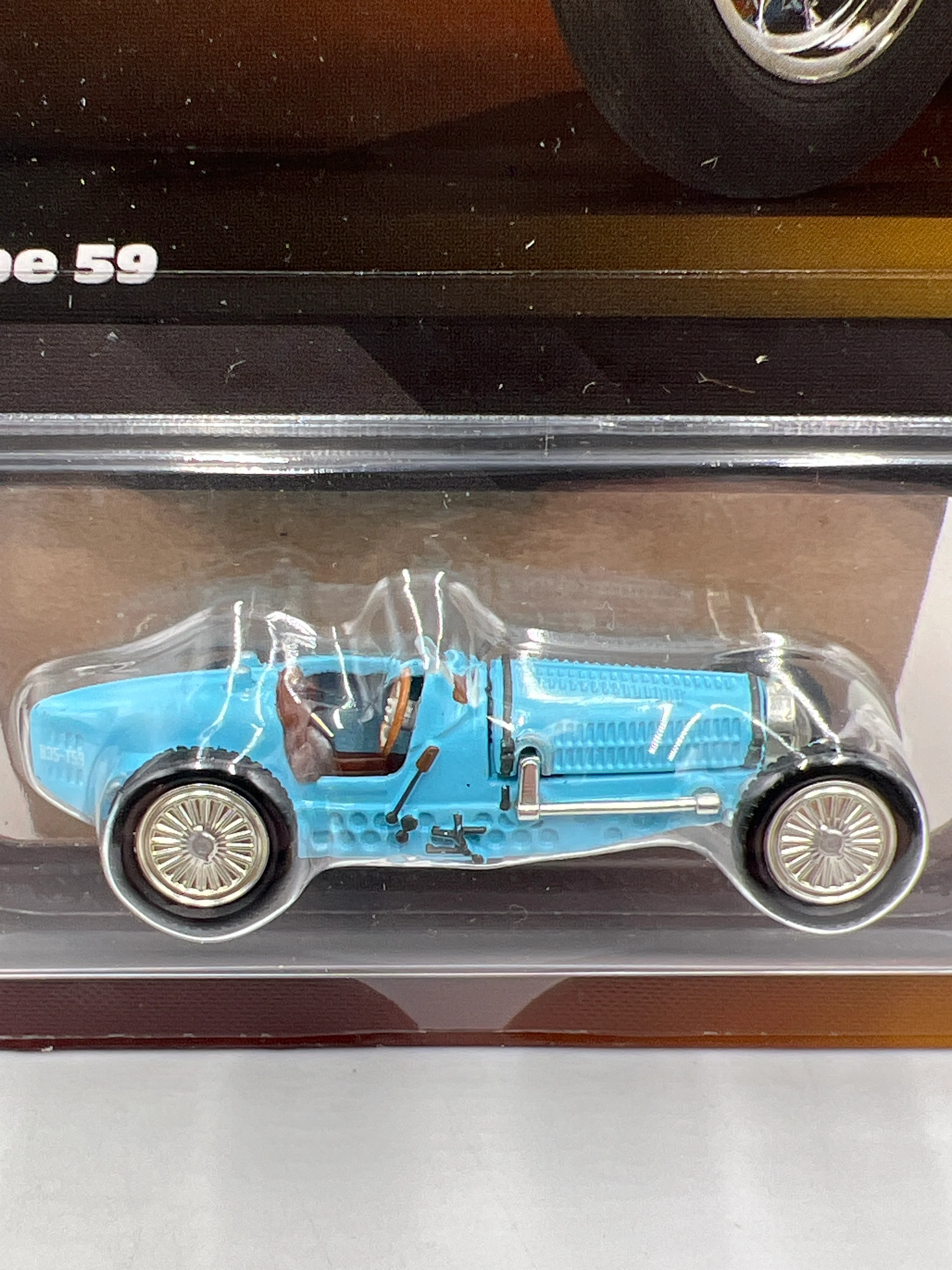 Hot Wheels RLC Elite 64 #10 Bugatti Type 59 Light Blue W/Protector - Image 2
