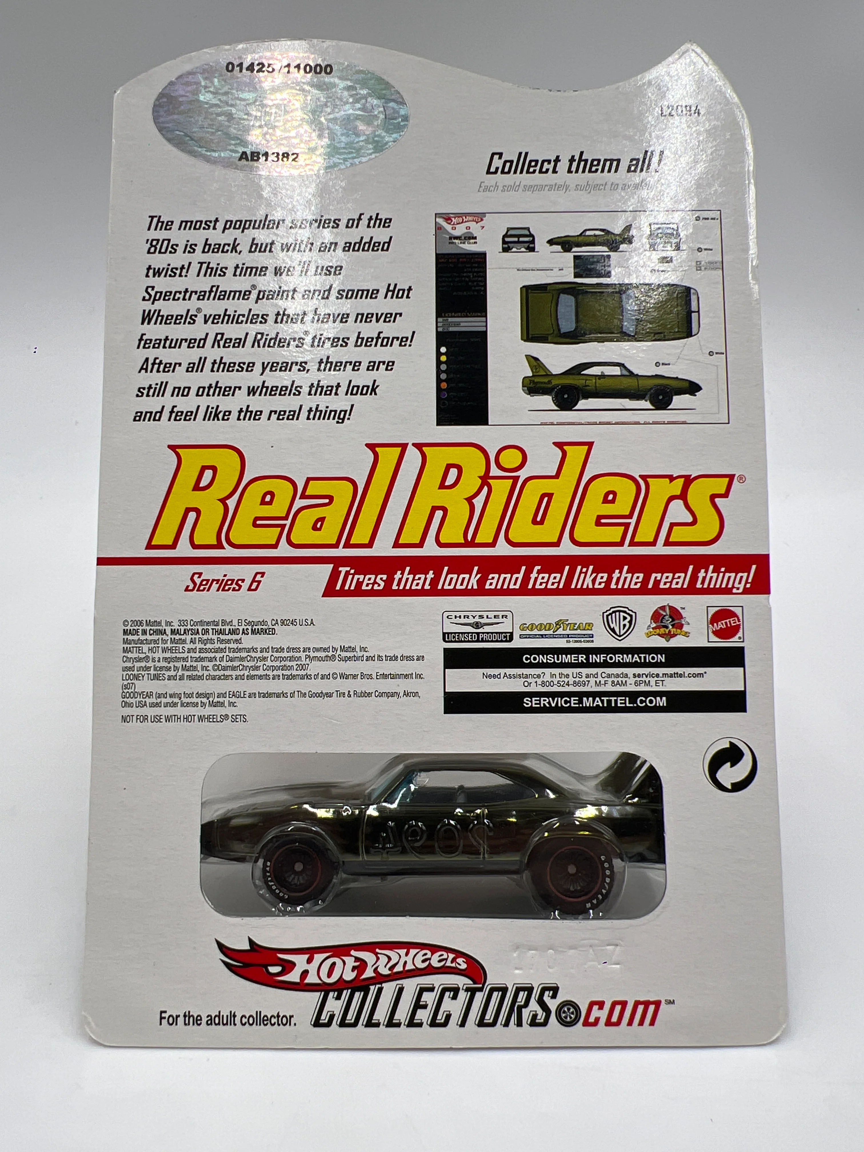 Hot Wheels RLC Real Riders Series 6 #1425/11000 70 Plymouth Superbird Green W/Protector - Image 7