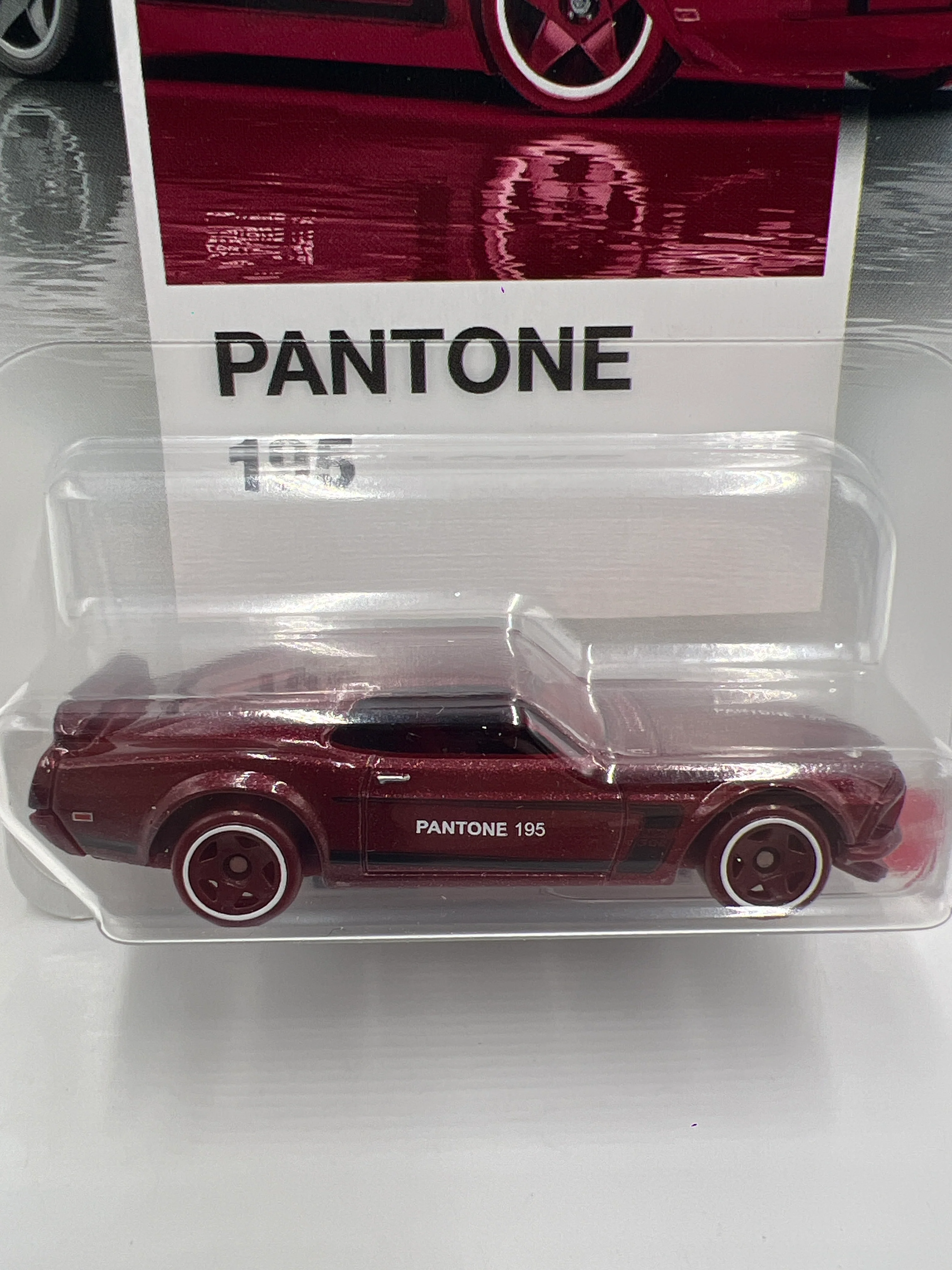 Hot Wheels Silver Series Pantone 195 #2 69 Ford Mustang Boss 302  Maroon - Image 2