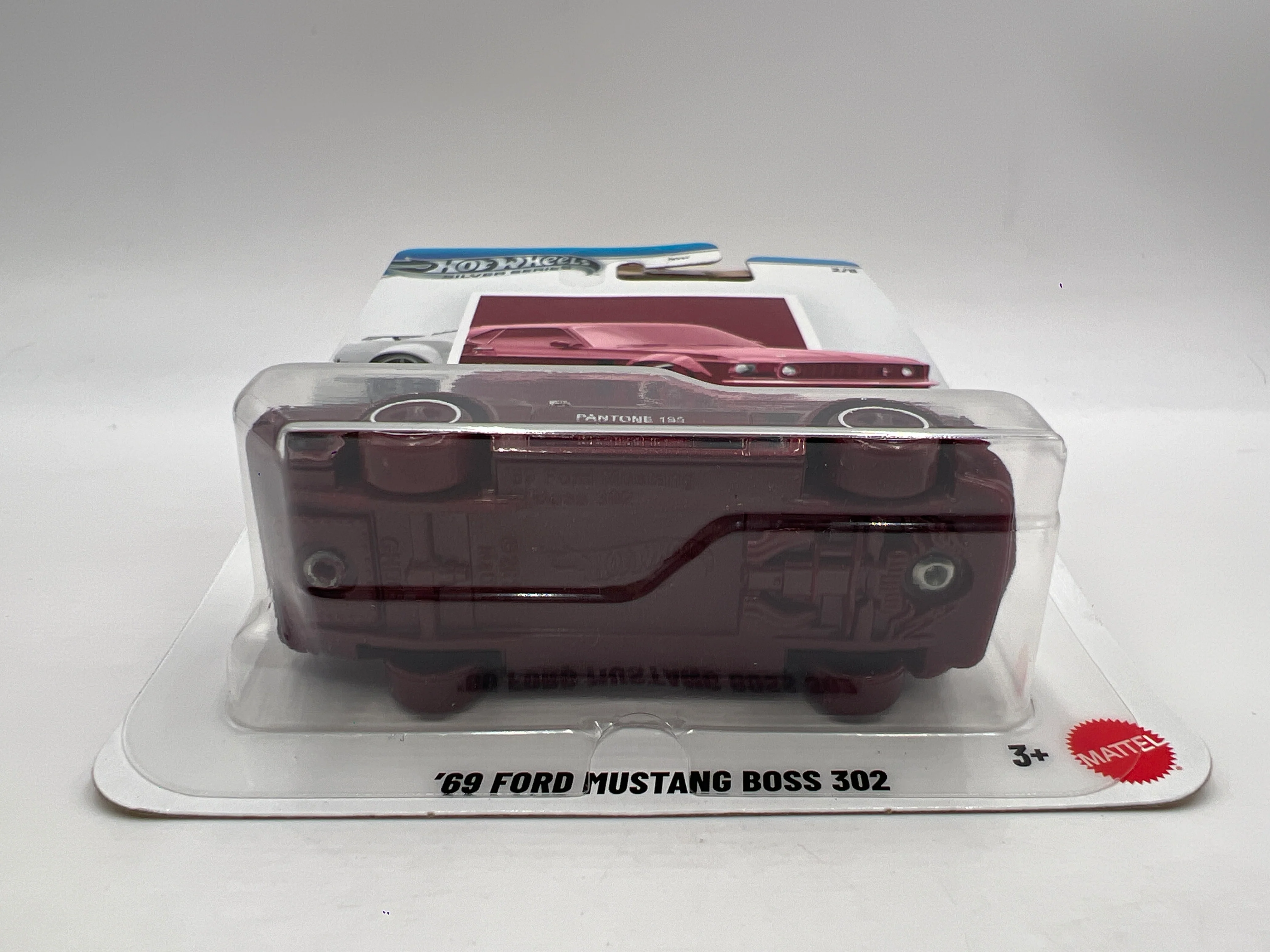 Hot Wheels Silver Series Pantone 195 #2 69 Ford Mustang Boss 302  Maroon - Image 5