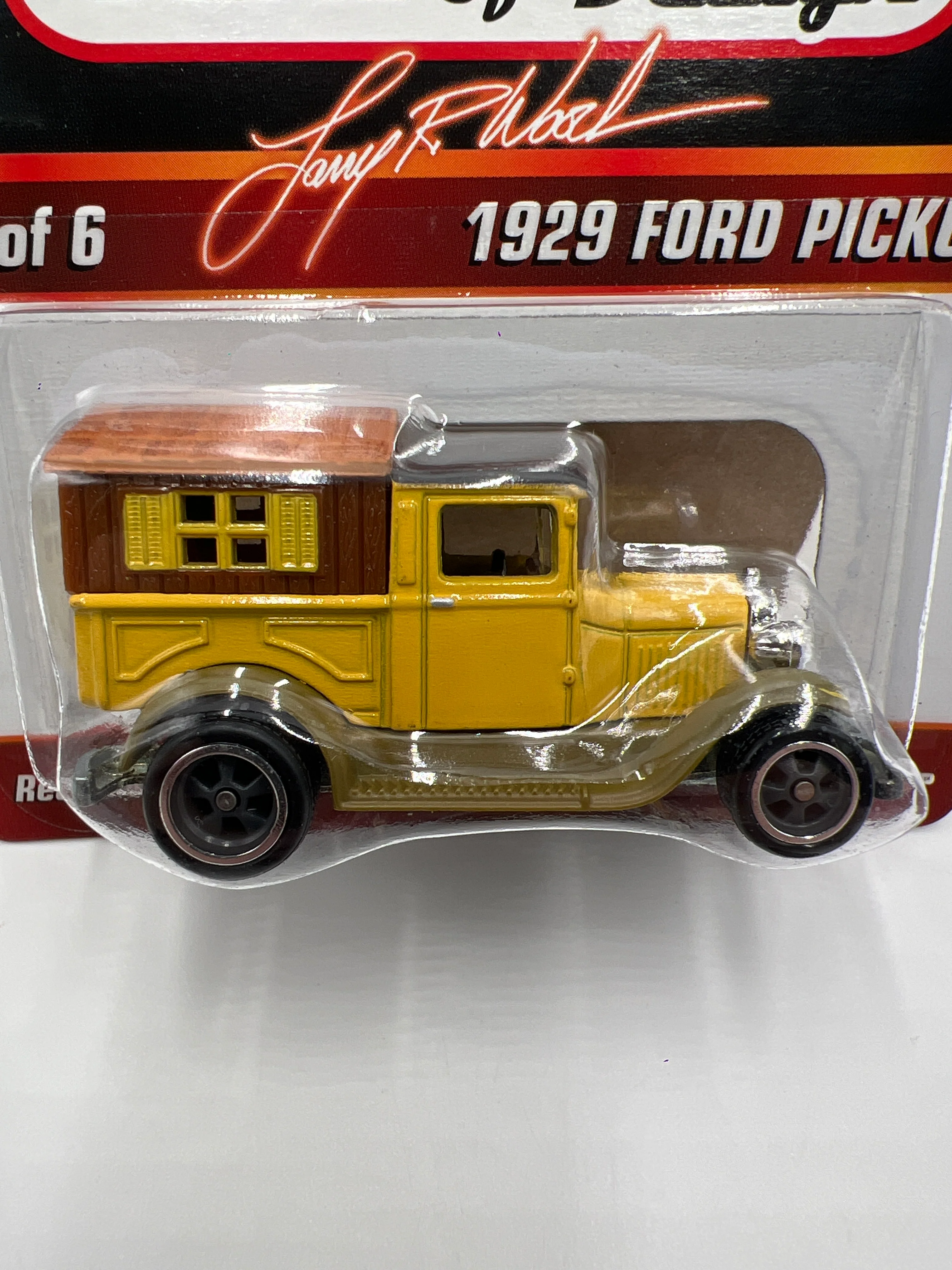 Hot Wheels Larry Wood 40 Years Of Design #2485/6500 1929 Ford Pickup Yellow W/Protector - Image 3
