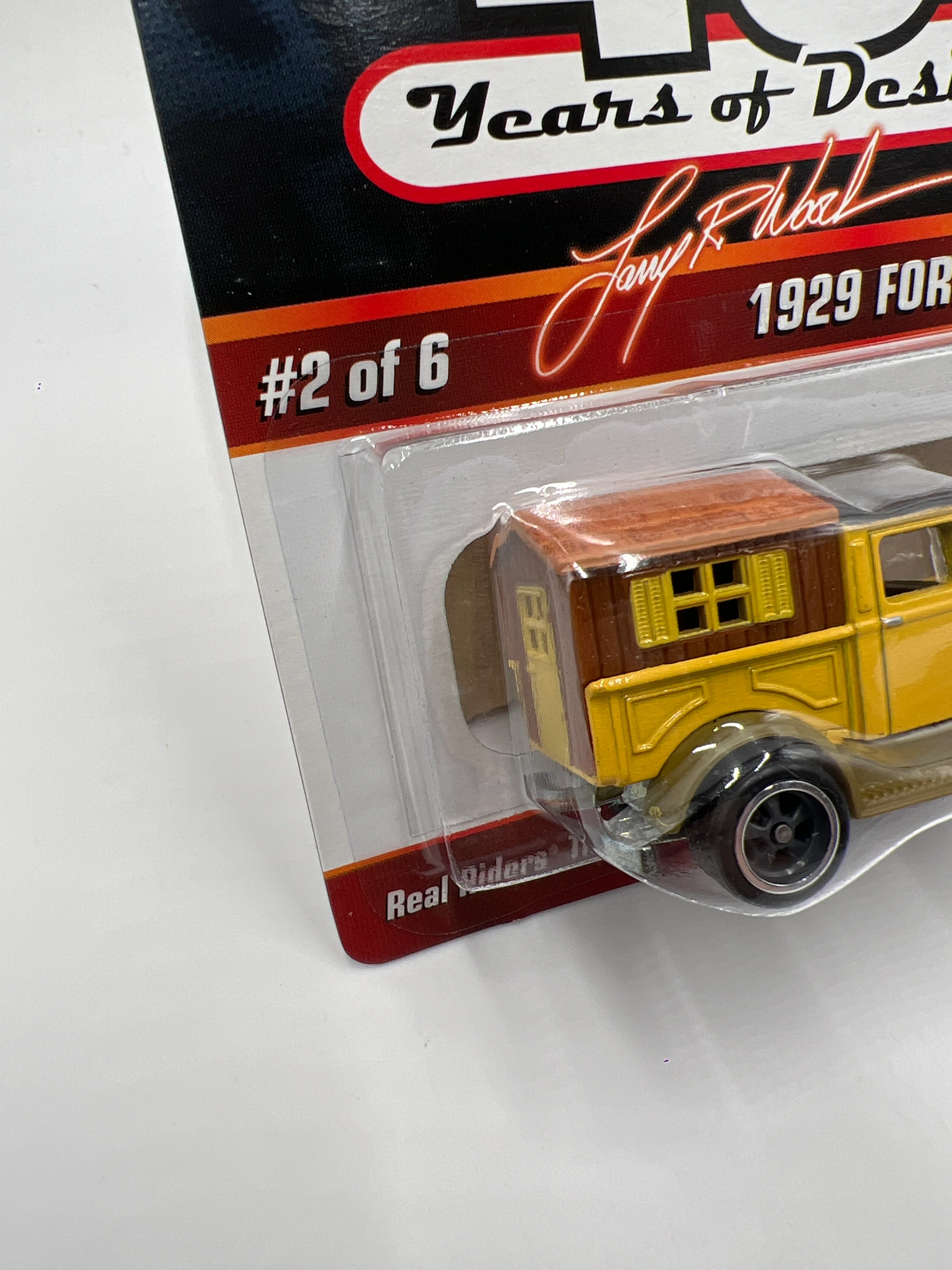 Hot Wheels Larry Wood 40 Years Of Design #2485/6500 1929 Ford Pickup Yellow W/Protector - Image 5