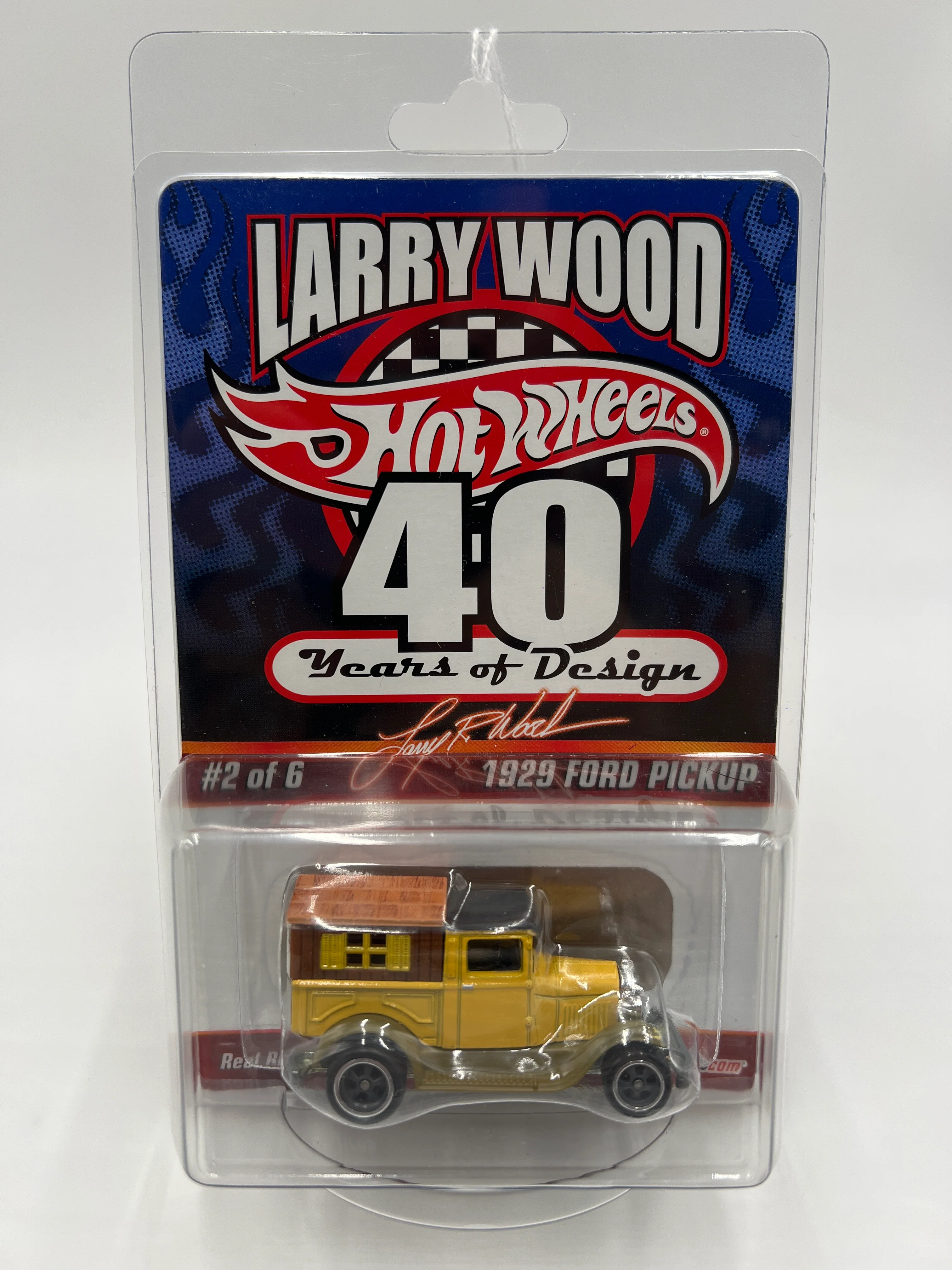 Hot Wheels Larry Wood 40 Years Of Design #2485/6500 1929 Ford Pickup Yellow W/Protector - Image 9