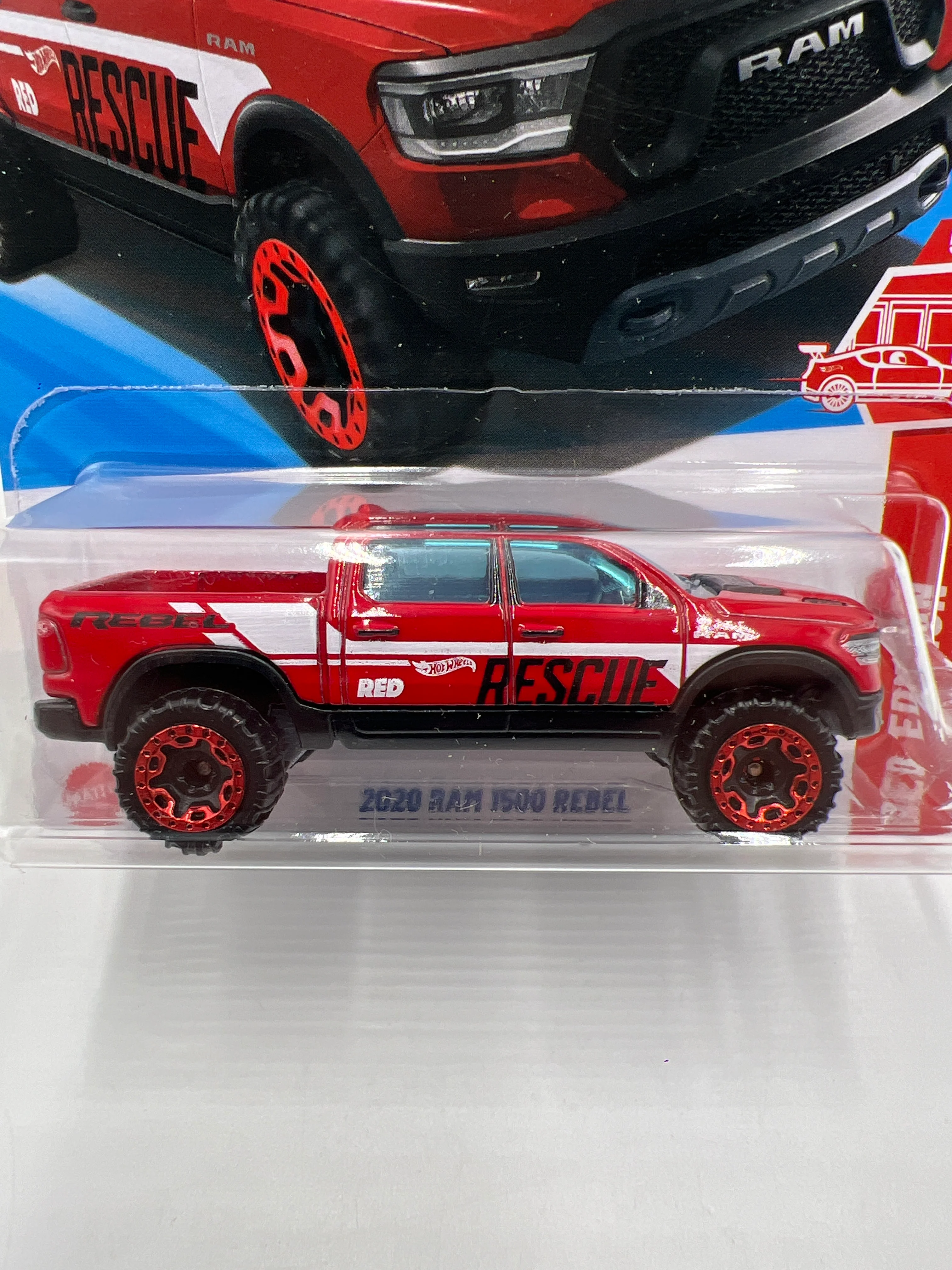 2025 Hot Wheels F Case Target Red Edition #39 2020 Ram 1500 Rebel Red 147H - Image 2