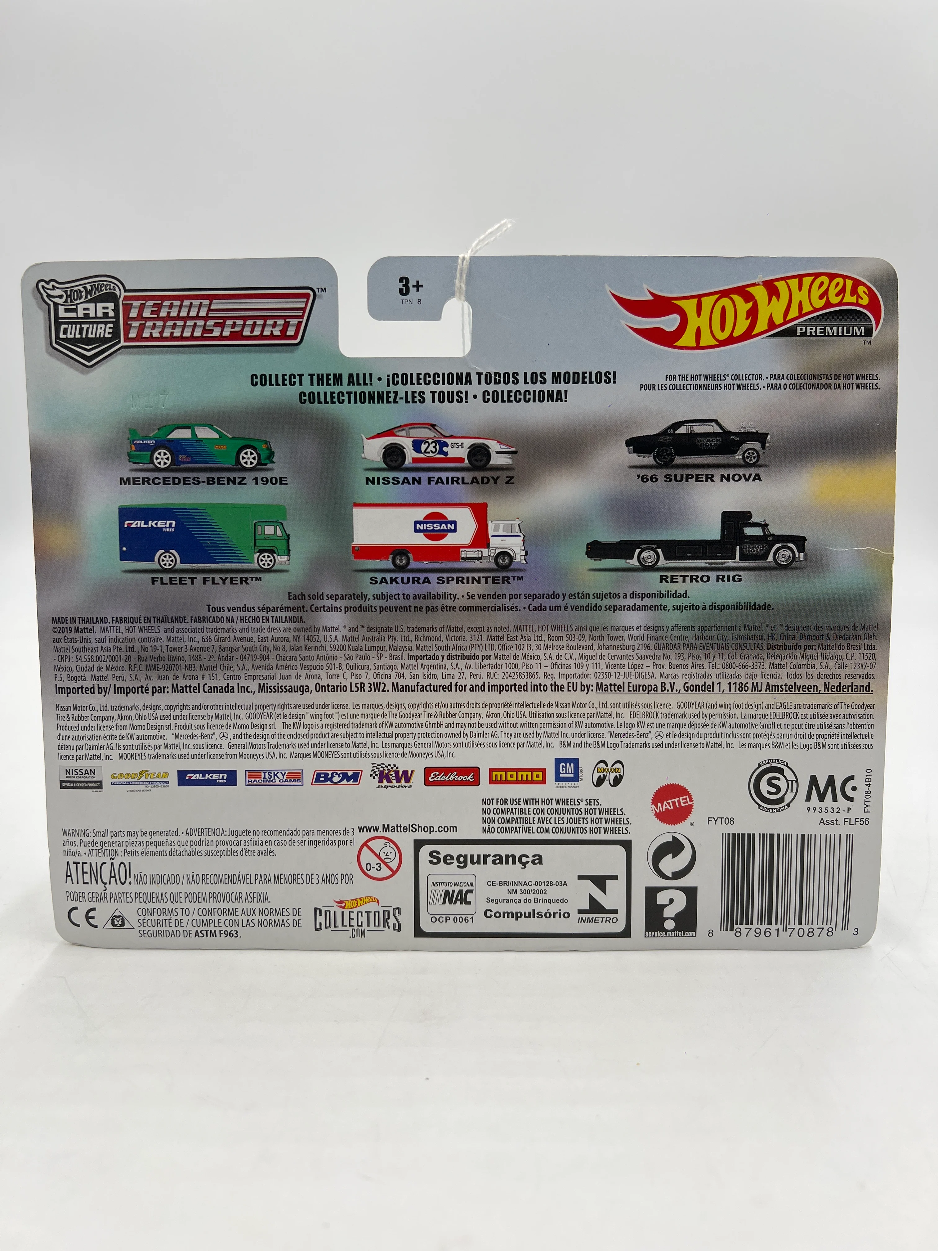 Hot Wheels Team Transport #10 Mercedes-Benz 190E & Fleet Flyer Falken Bad Card 281D - Image 7