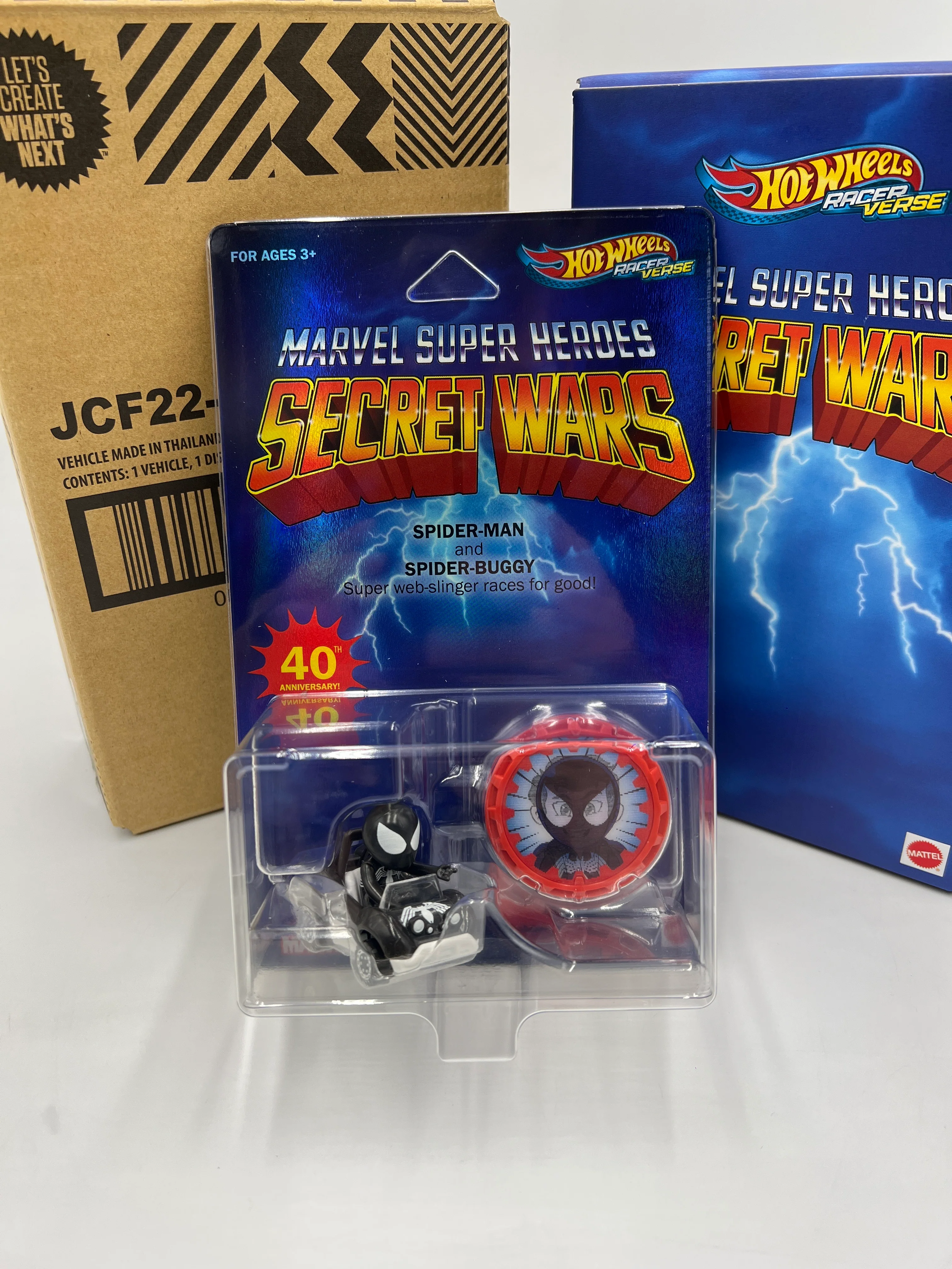 Hot Wheels Mattel Creations 2024 SDCC Racer Verse Secret Wars Spider-Man & Spider-Buggy W/Box - Image 2