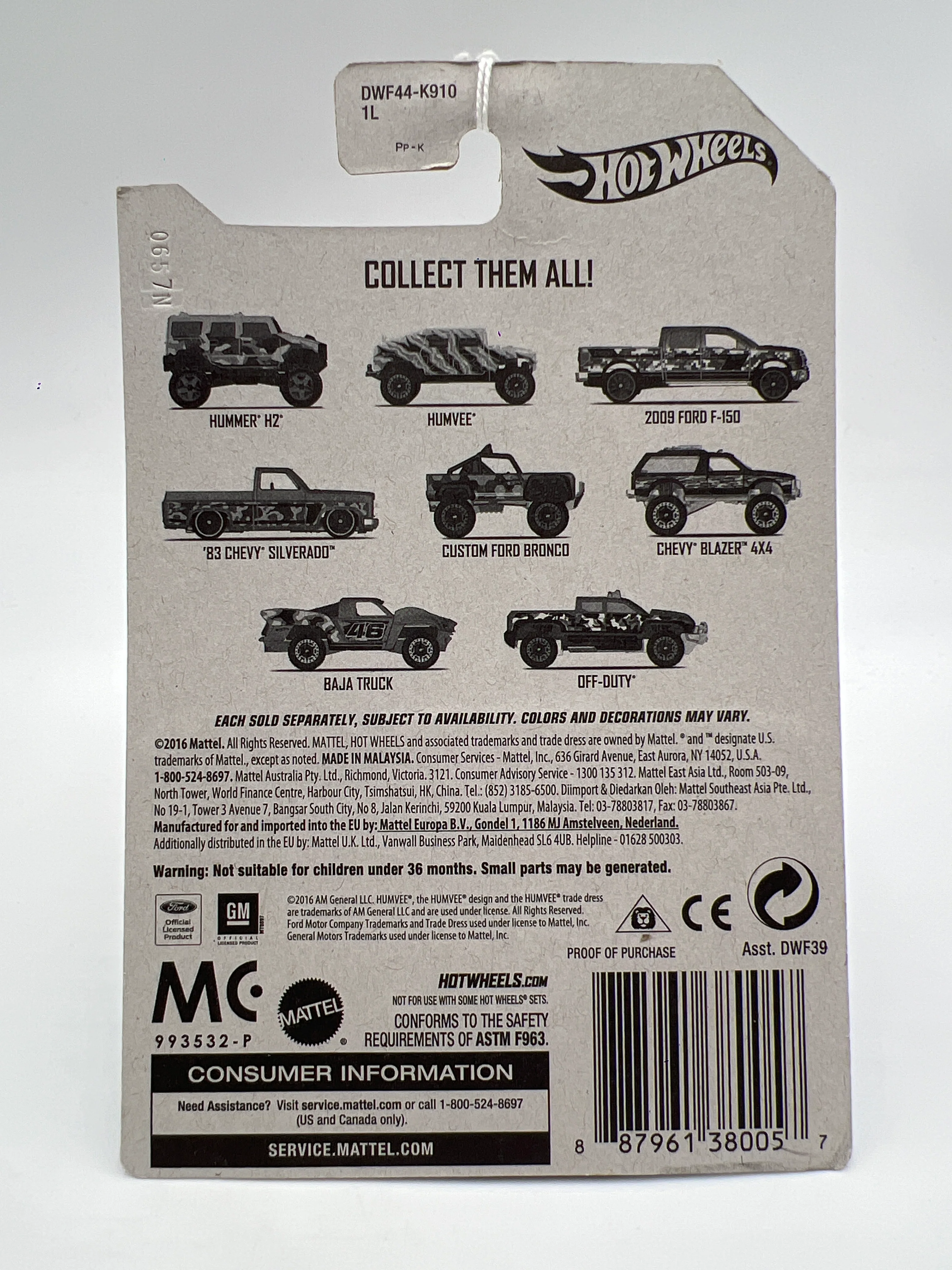 Hot Wheels Walmart Camouflage Series #5 Custom Ford Bronco Blue 160M - Image 6