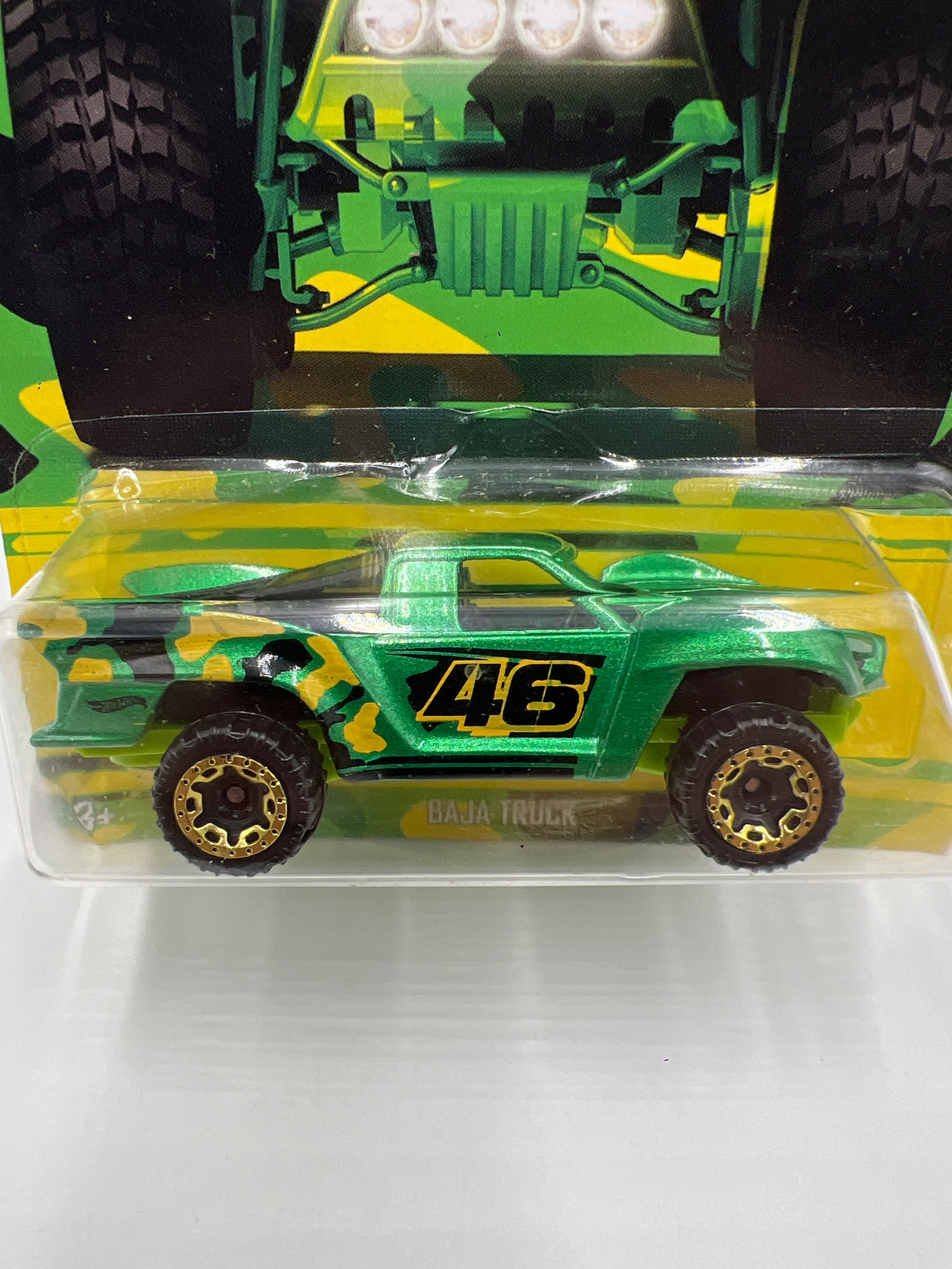 Hot Wheels Walmart Camouflage Series #7 Baja Truck Green 161E - Image 2