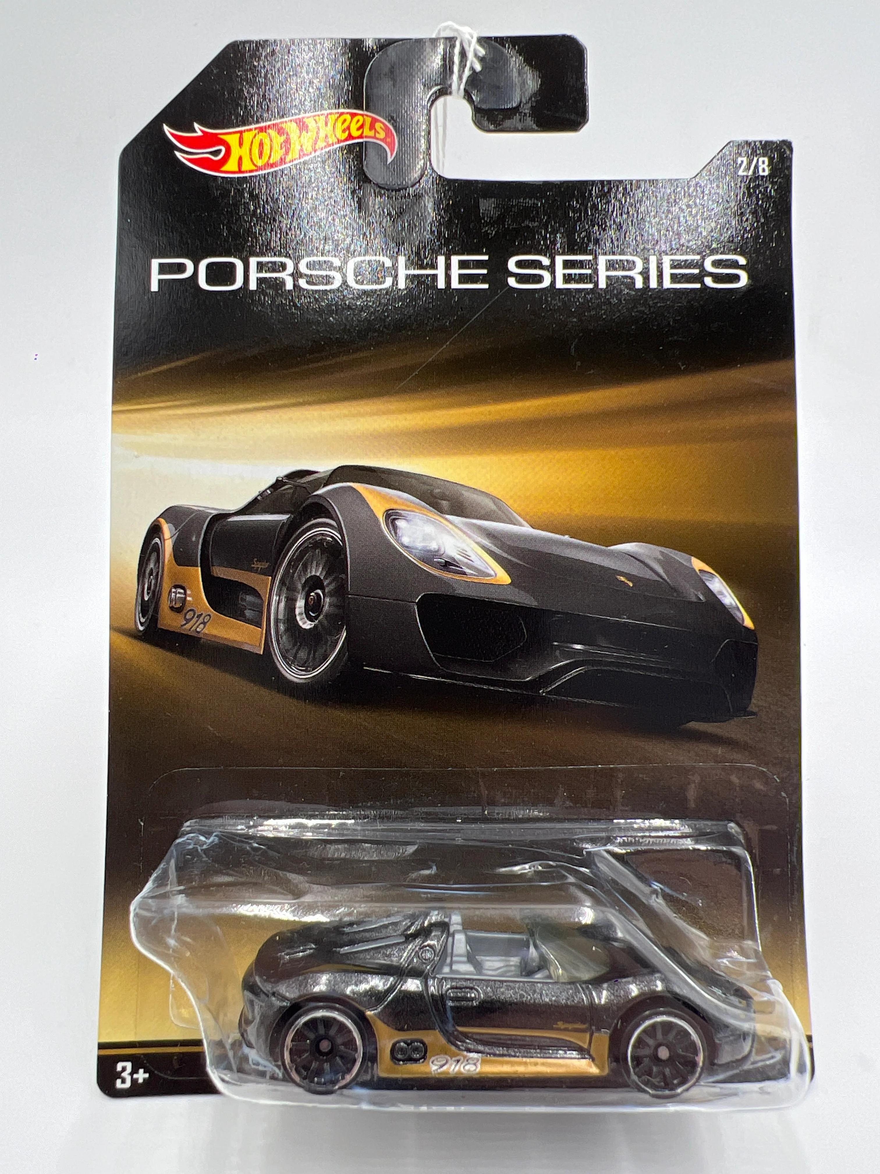 Hot Wheels Walmart Exclusive Porsche Series #2 Porsche 918 Spyder Black Bad Blister 158D - Image 2