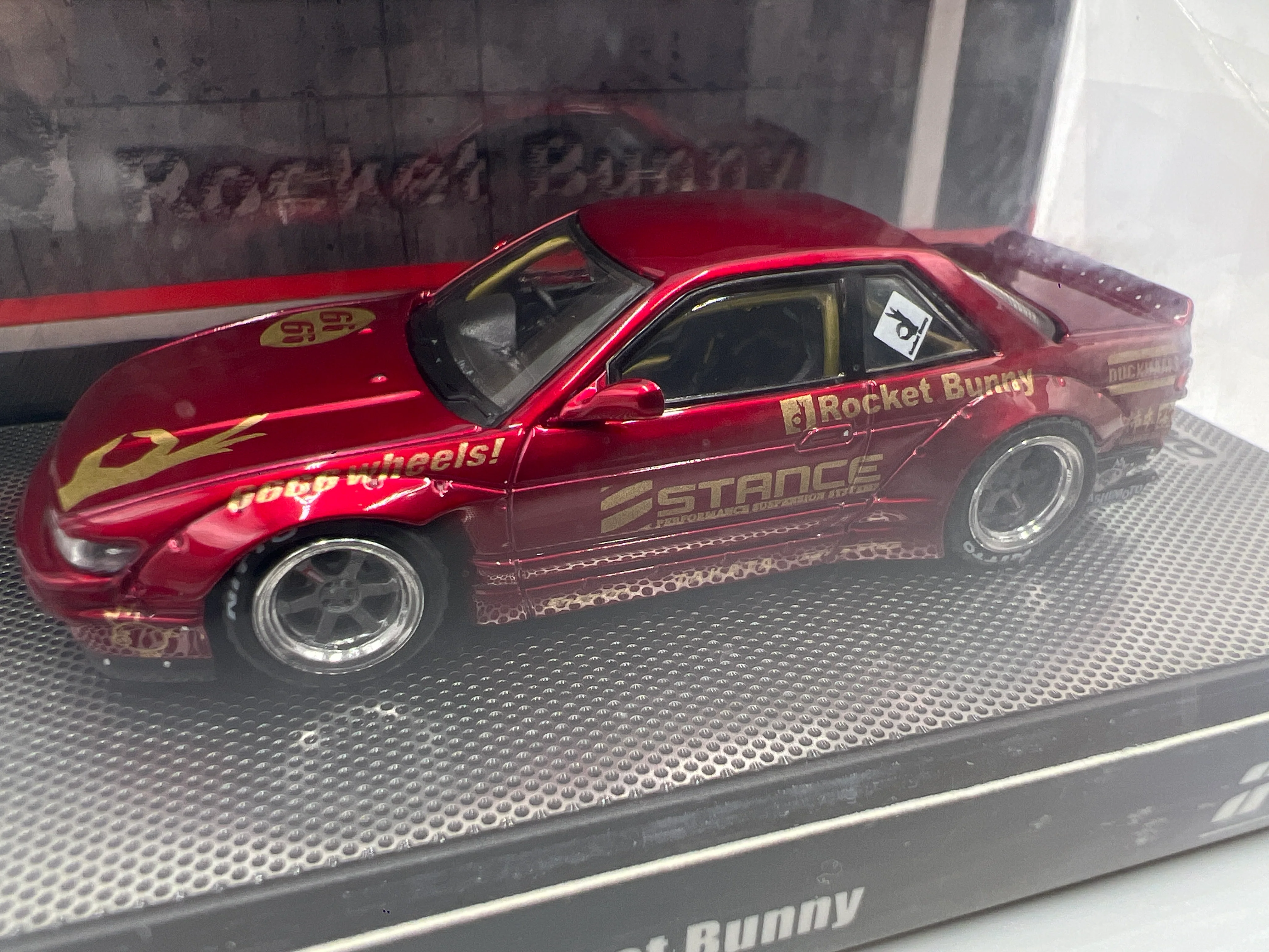 Inno64 1:64 Pandem/Rocket Bunny Nissan Silvia S13 V2 Red Sealed - Image 3