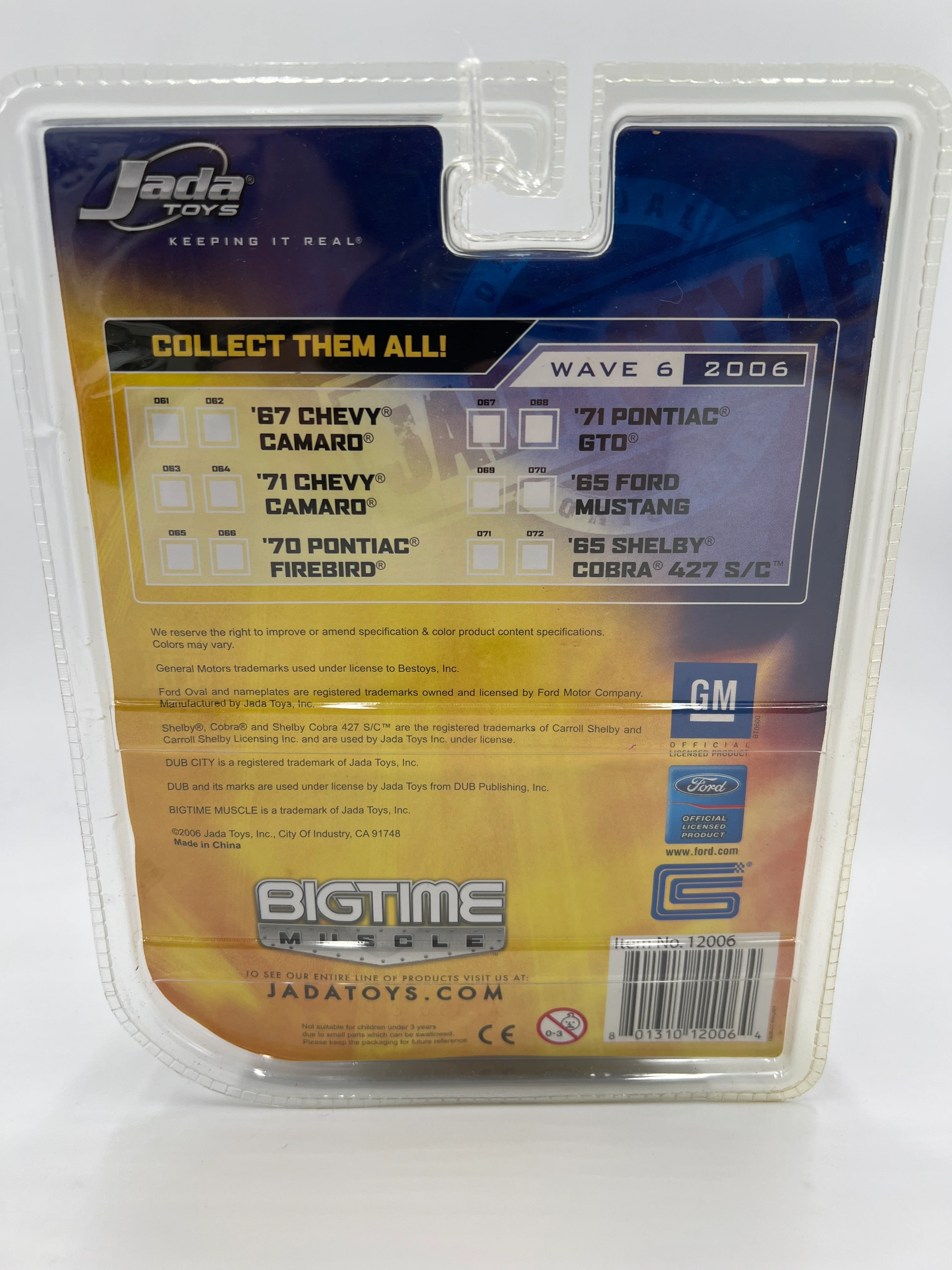 2006 Jada Big Time Muscle Wave 6 #68 71 Pontiac GTO Yellow 188D - Image 6