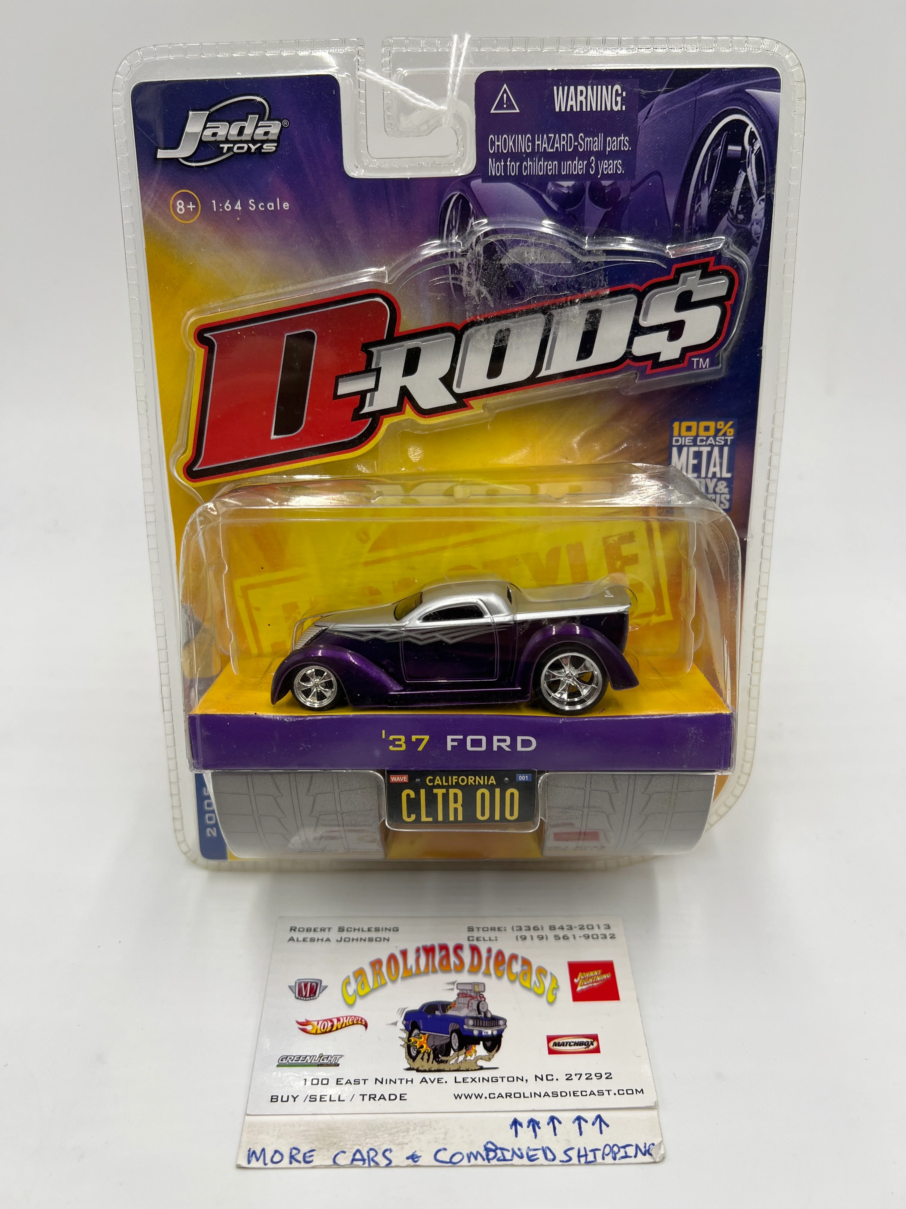 Jada D-Rods Wave 1 #10 37 Ford Purple/Silver 182G